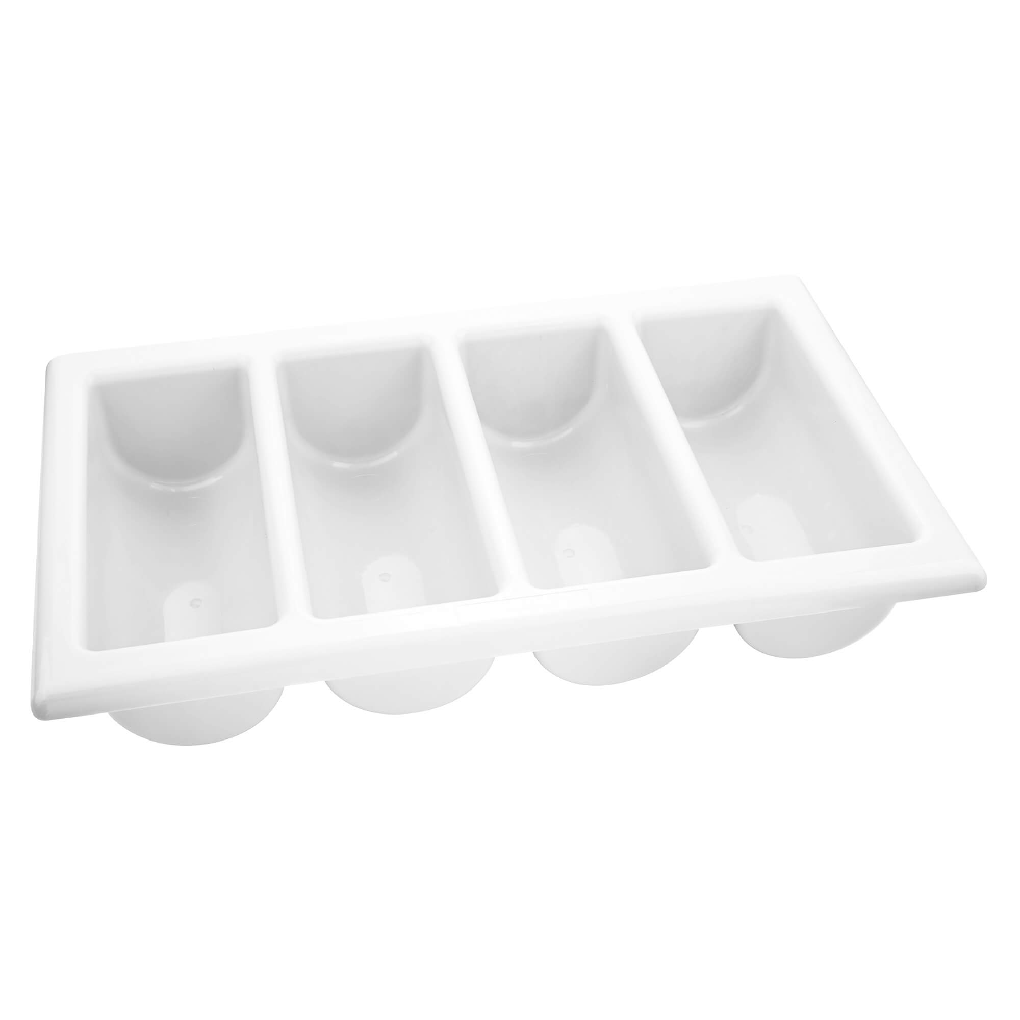 Besteckkasten Gastro, 4 Fächer, Kunststoff, Weiß