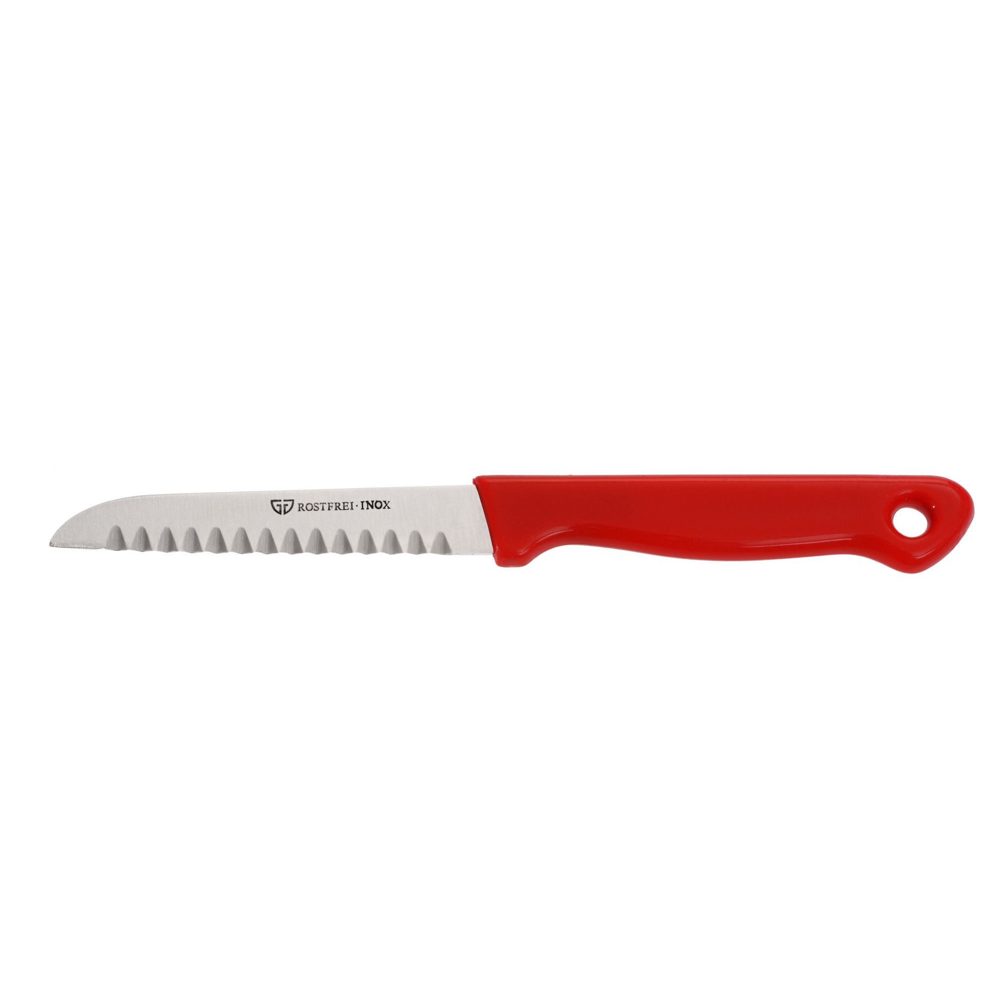 Buntschneidemesser mit rotem Kunststoffgriff