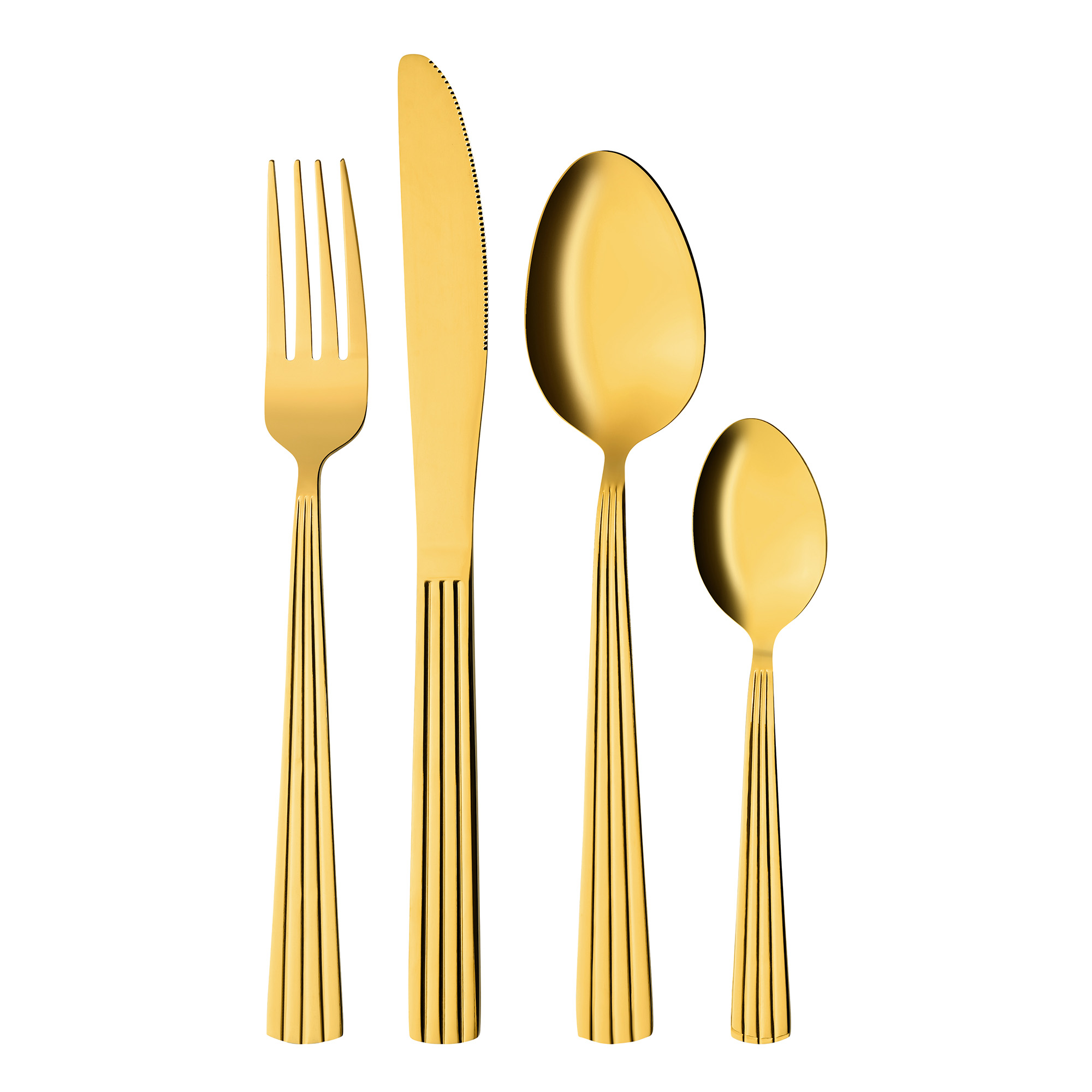 Besteckset Athen, 16-teilig, 4 Personen, gold, Edelstahl