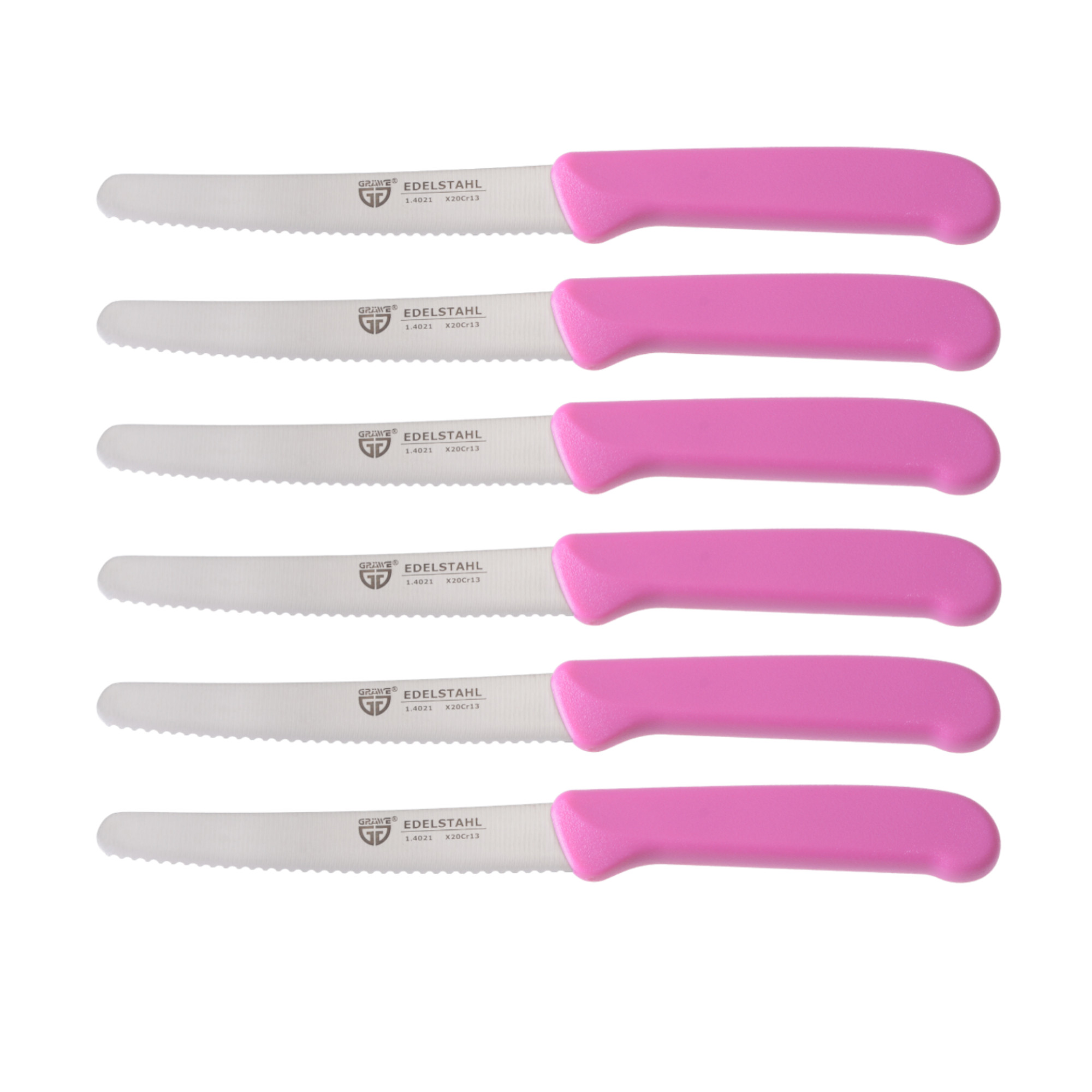 Magnet-Messerhalter Bambus klein mit Brötchenmessern pink