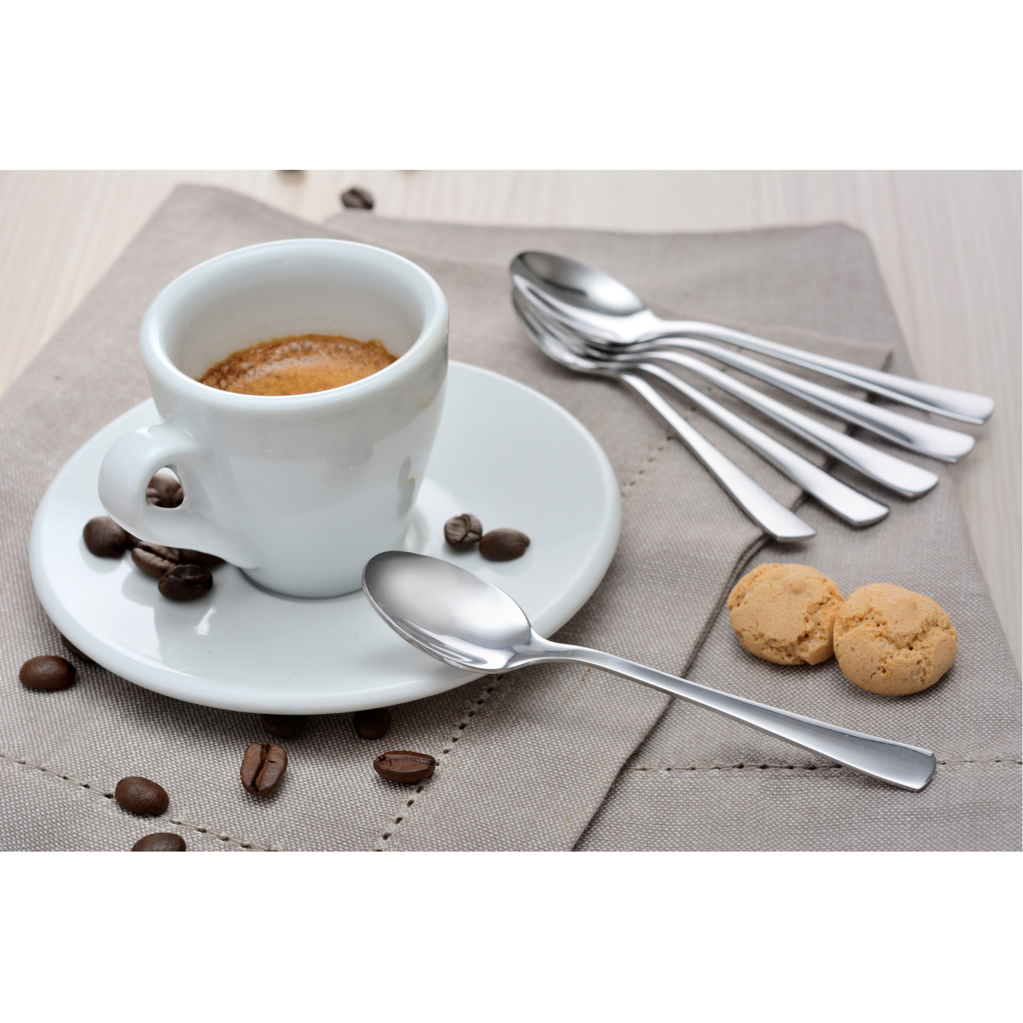 Espressolöffel 6 Stück Edelstahl, Serie WÜRZBURG