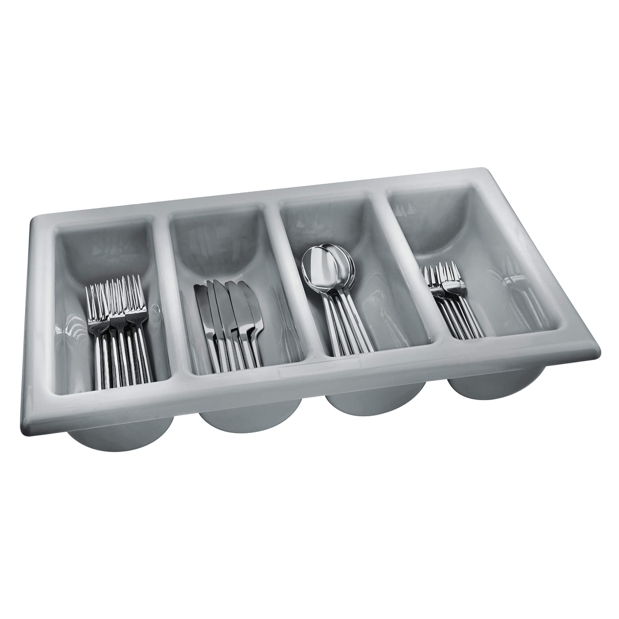Gastrokasten grau 4 Fächer, Polypropylen