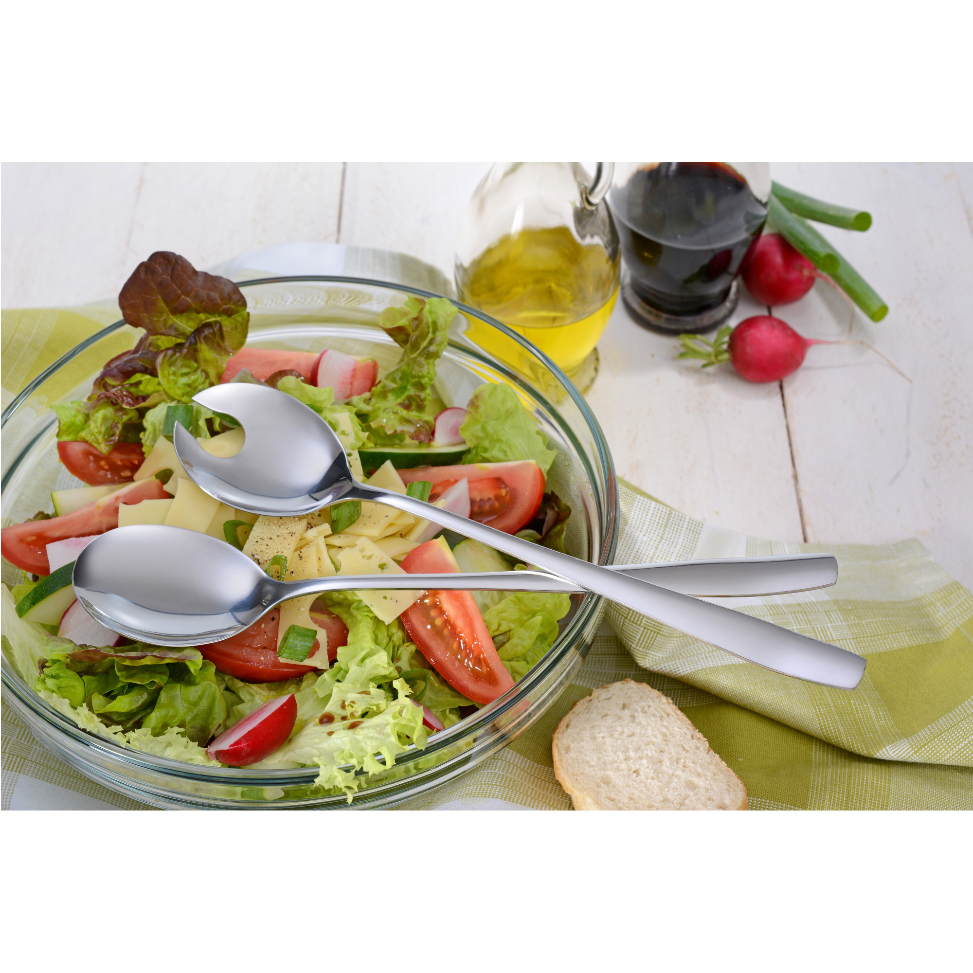 Salatbesteck 2-tlg. lang, Edelstahl, Serie Königstein