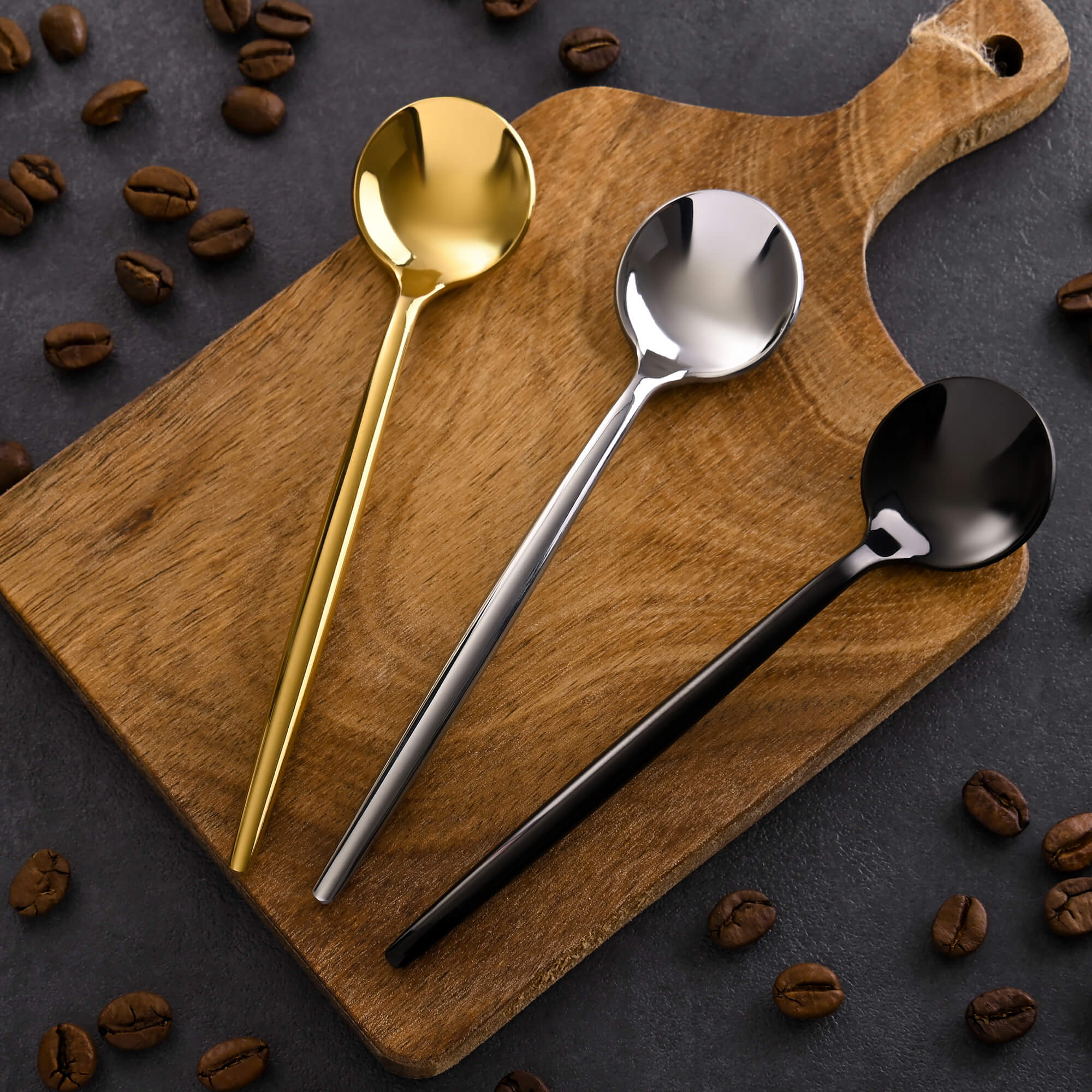 Kaffeelöffel Provence, 6-teilig, gold, Edelstahl , 13 cm