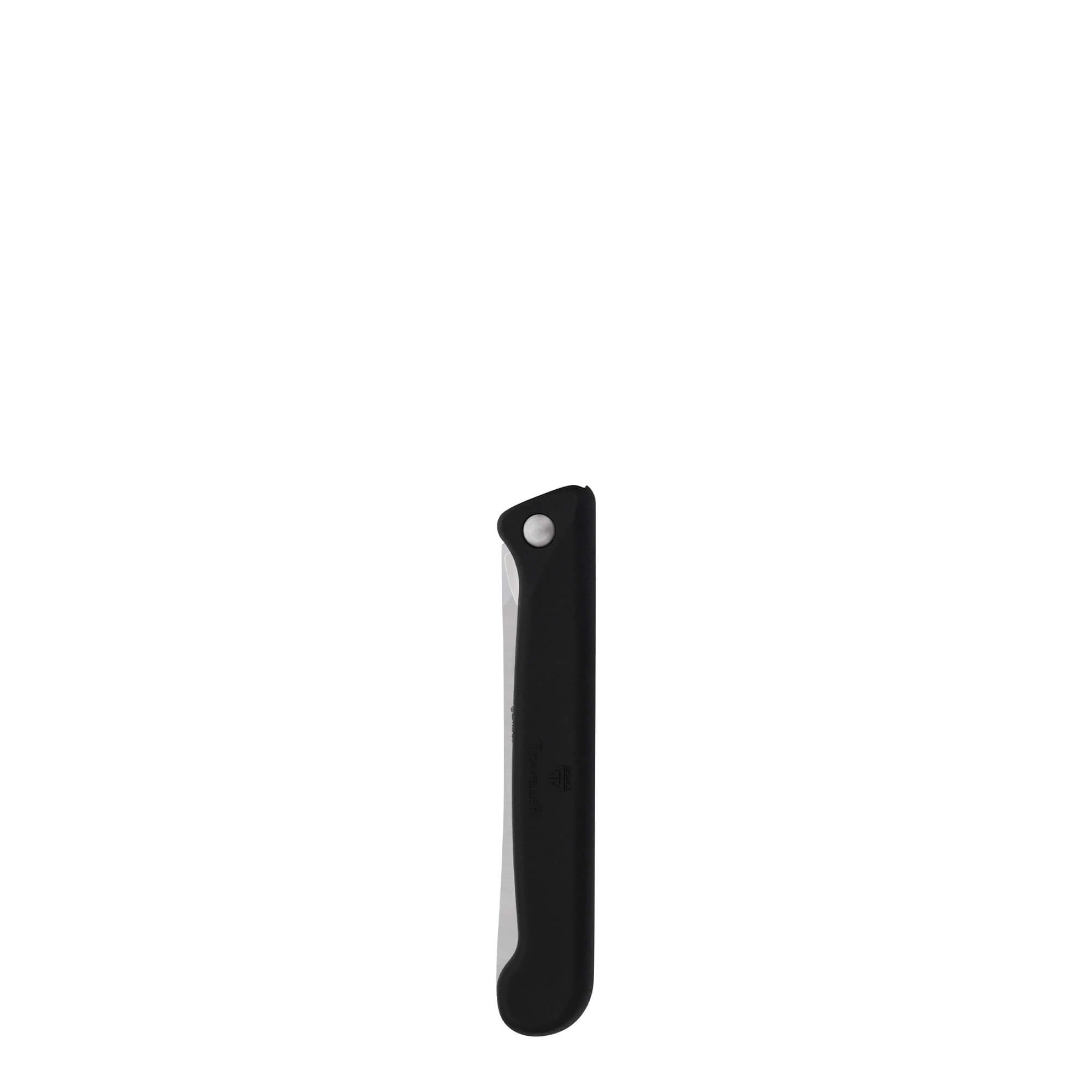 Klappmesser mit Steakklinge, schwarz, mit Etui