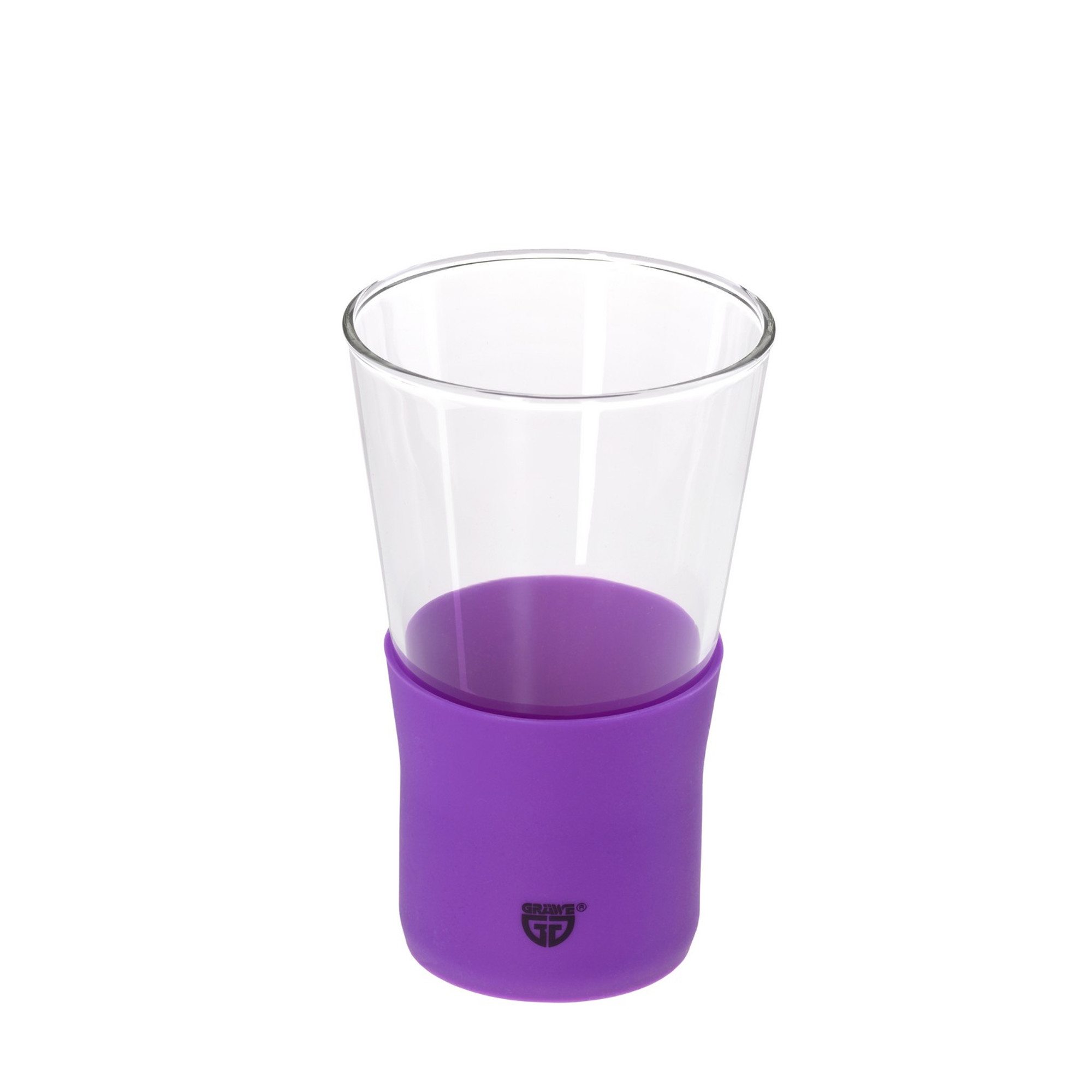 Glas 350 ml mit Silikon lila