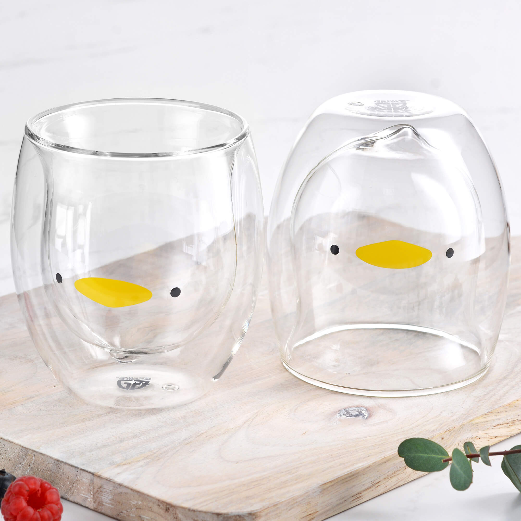 GRÄWE Doppelwandige-Thermogläser, 285ml, 2er Set, Motiv Ente