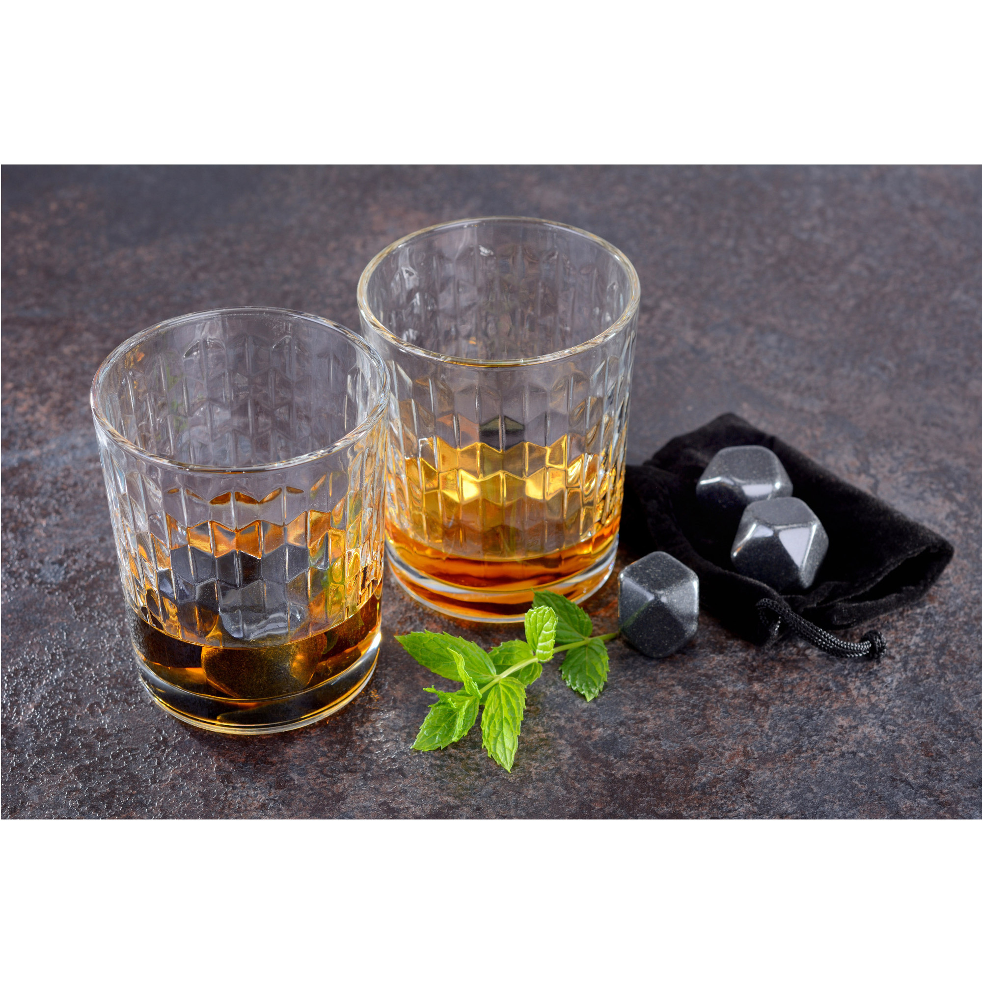 6 Stück Whiskeysteine aus Mamor inkl. Beutel