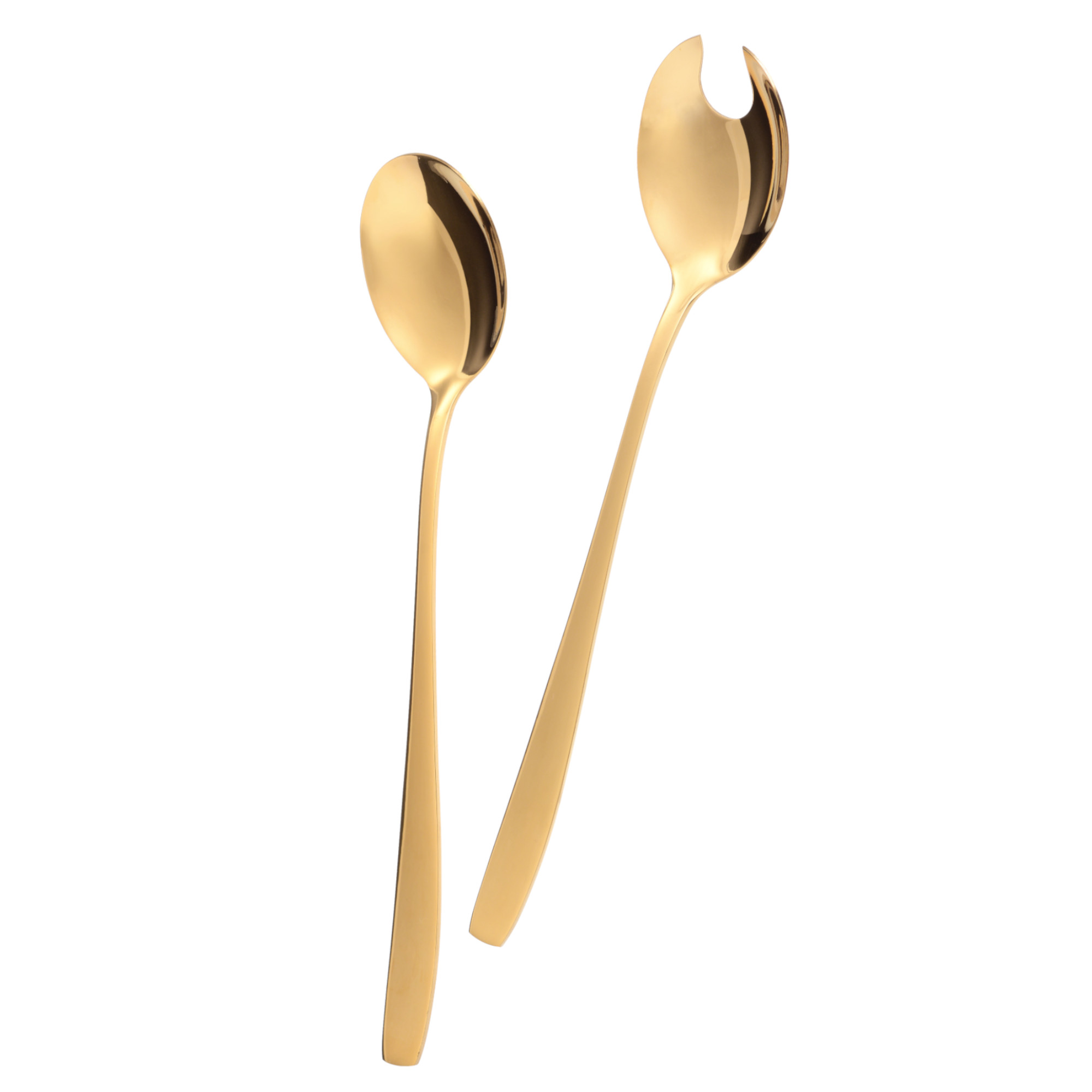 Salatbesteck 2-tlg, Edelstahl, gold