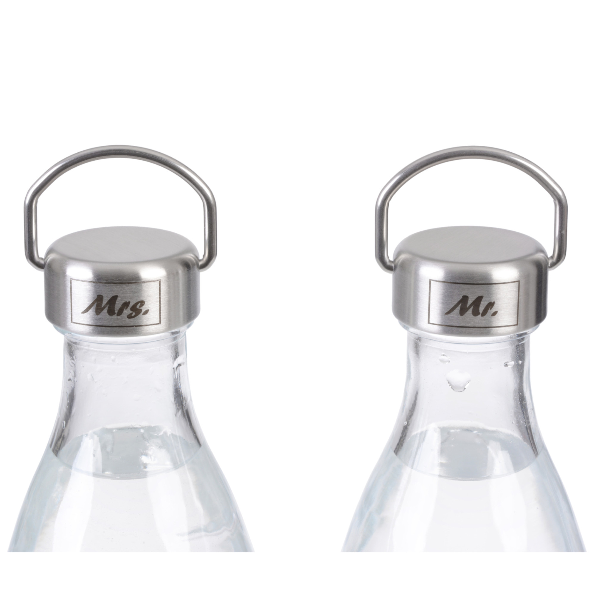 Schraubdeckel Edelstahl, für Sodastream, Mr. und Mrs.
