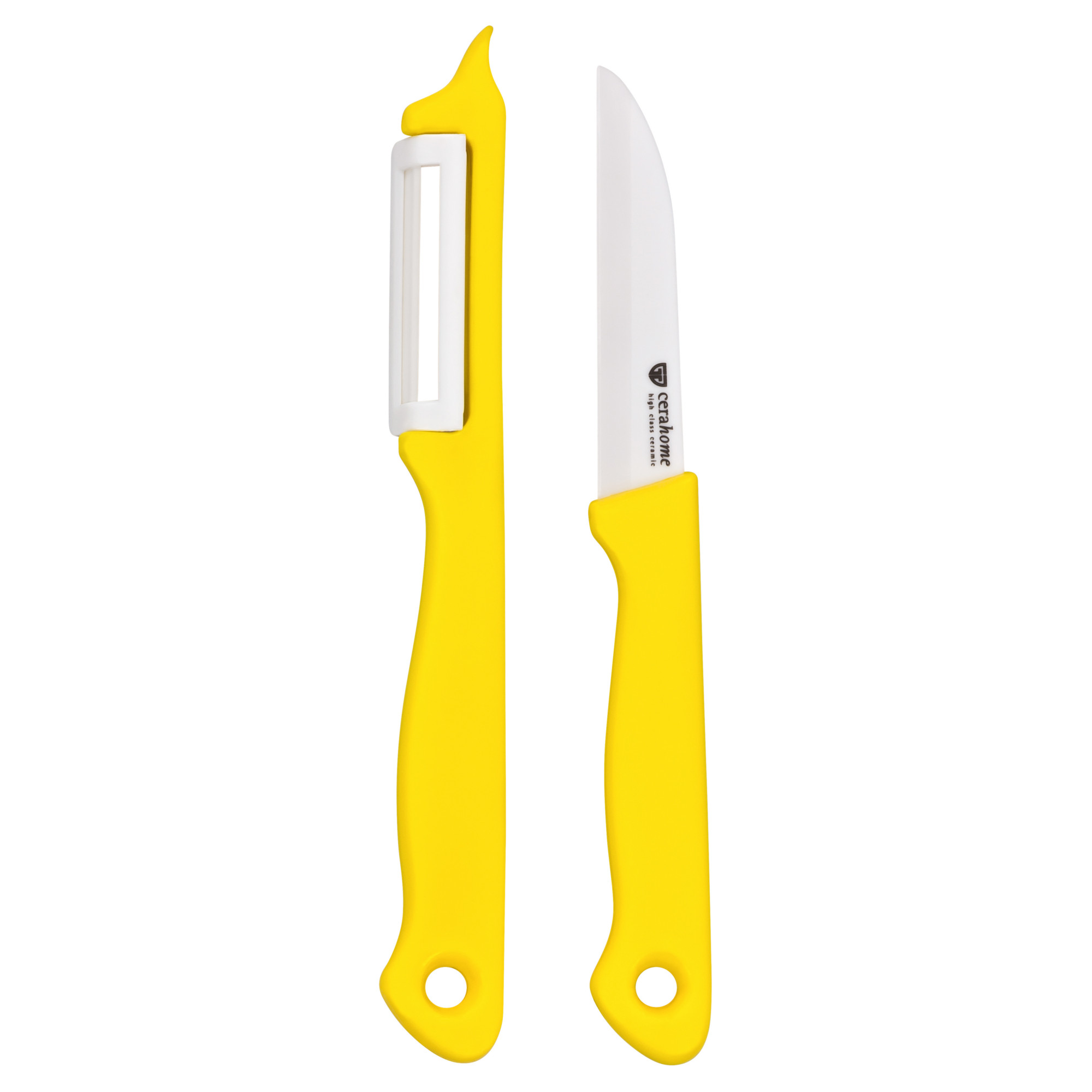 Keramik 2er Set Messer + Schäler GELB