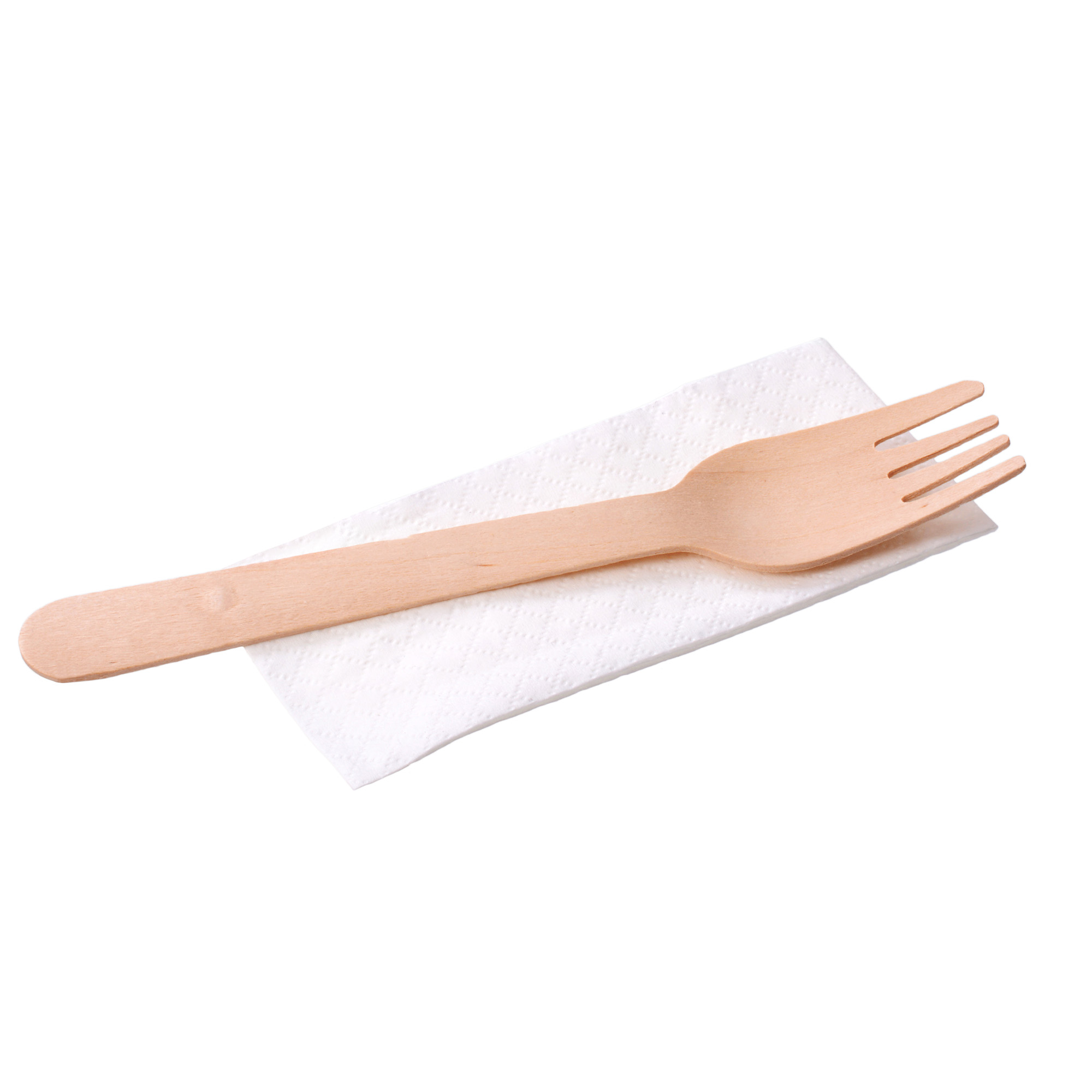 Holzgabel mit Serviette, 100-tlg., nachhaltiges Besteckset