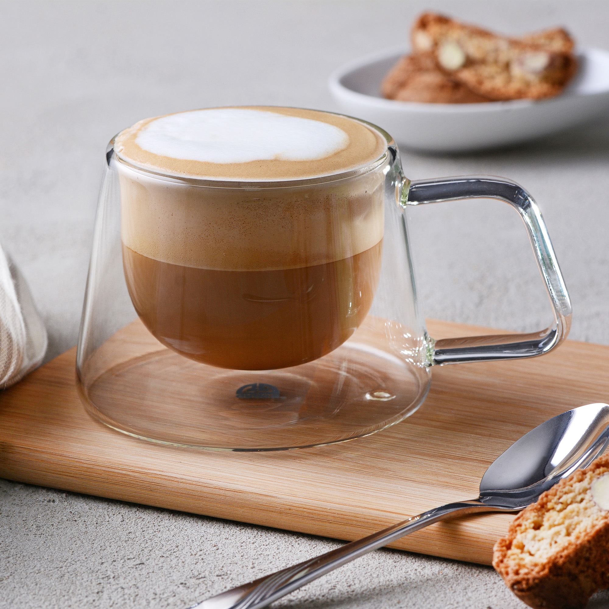 GRÄWE Doppelwandige-Thermogläser mit Griff, 200ml, 2er Set, gerades Design
