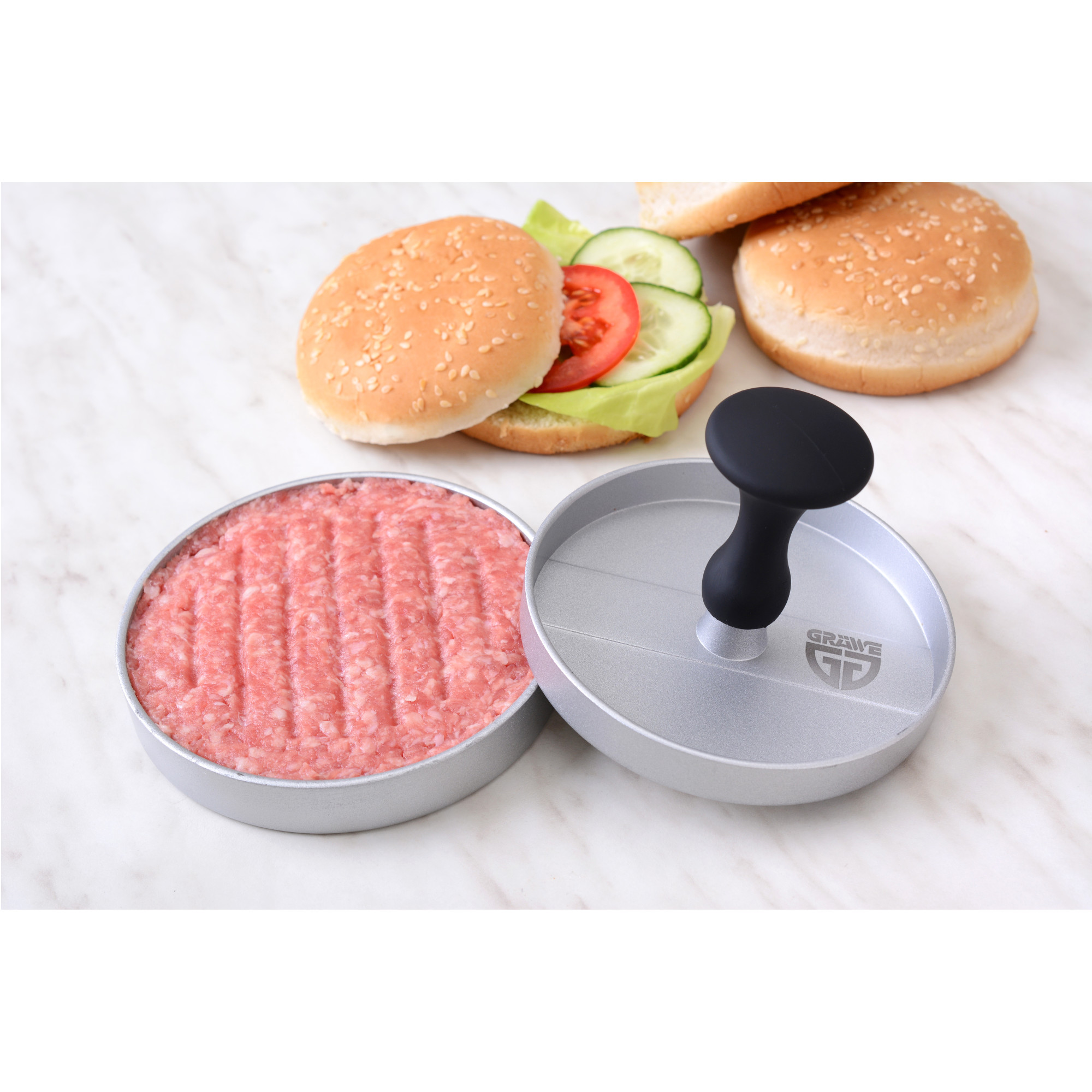 Hamburgerpressen-Set - mit Komfortgriff