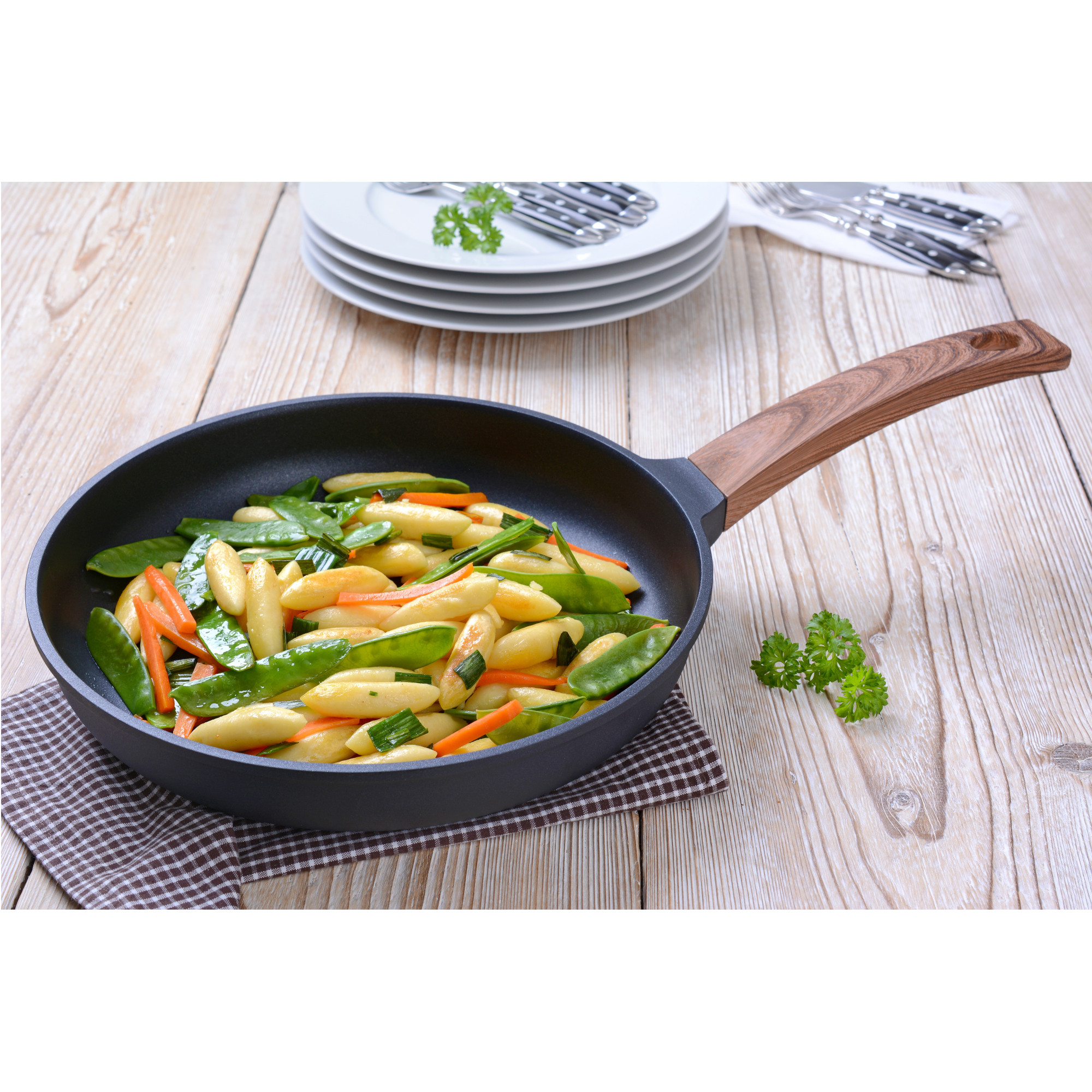 Serie Alu-Line, 2-teiliges Set, Pfanne 28 cm + Kochtopf 24 cm, Aluguss