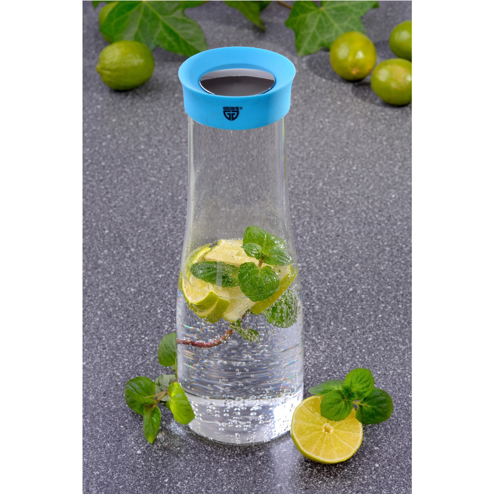 Glaskaraffe 1 Liter blau
