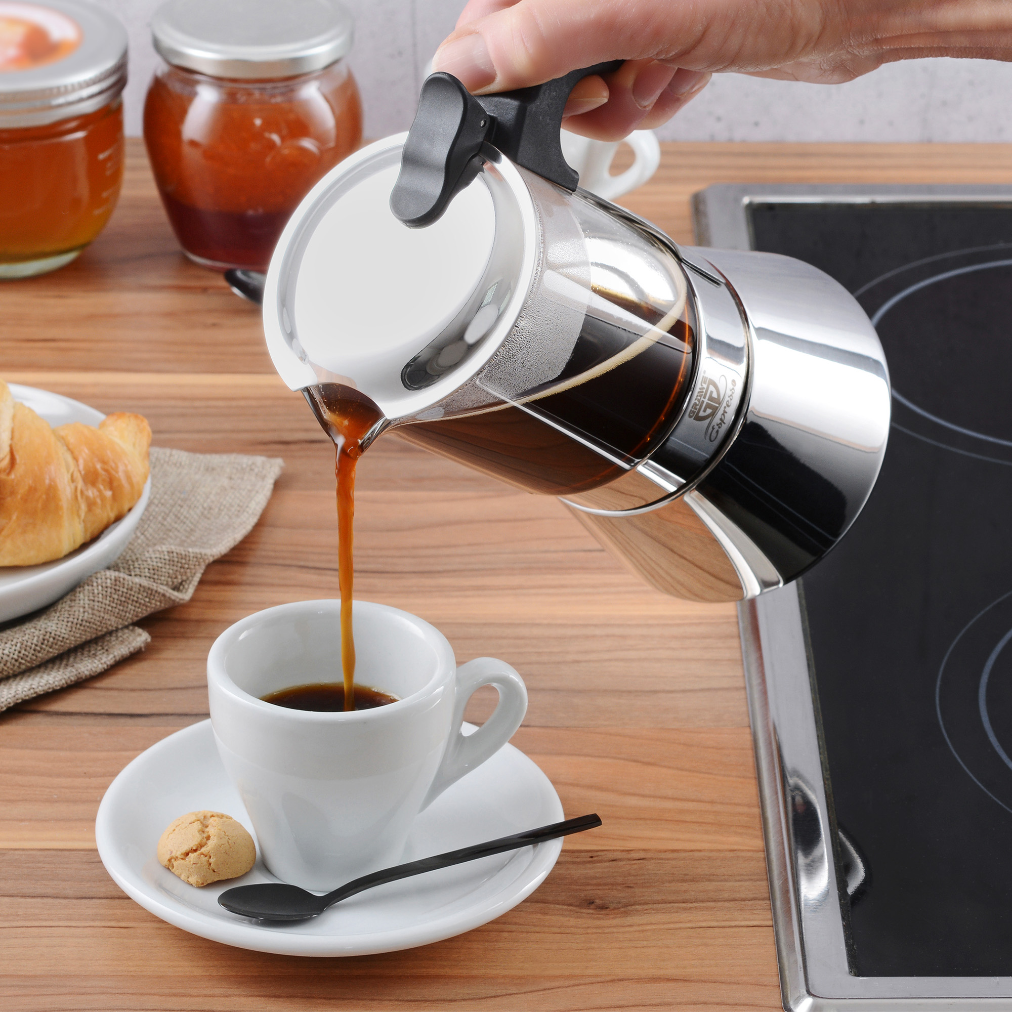 Espressokocher mit Glaskanne, 4 Tassen