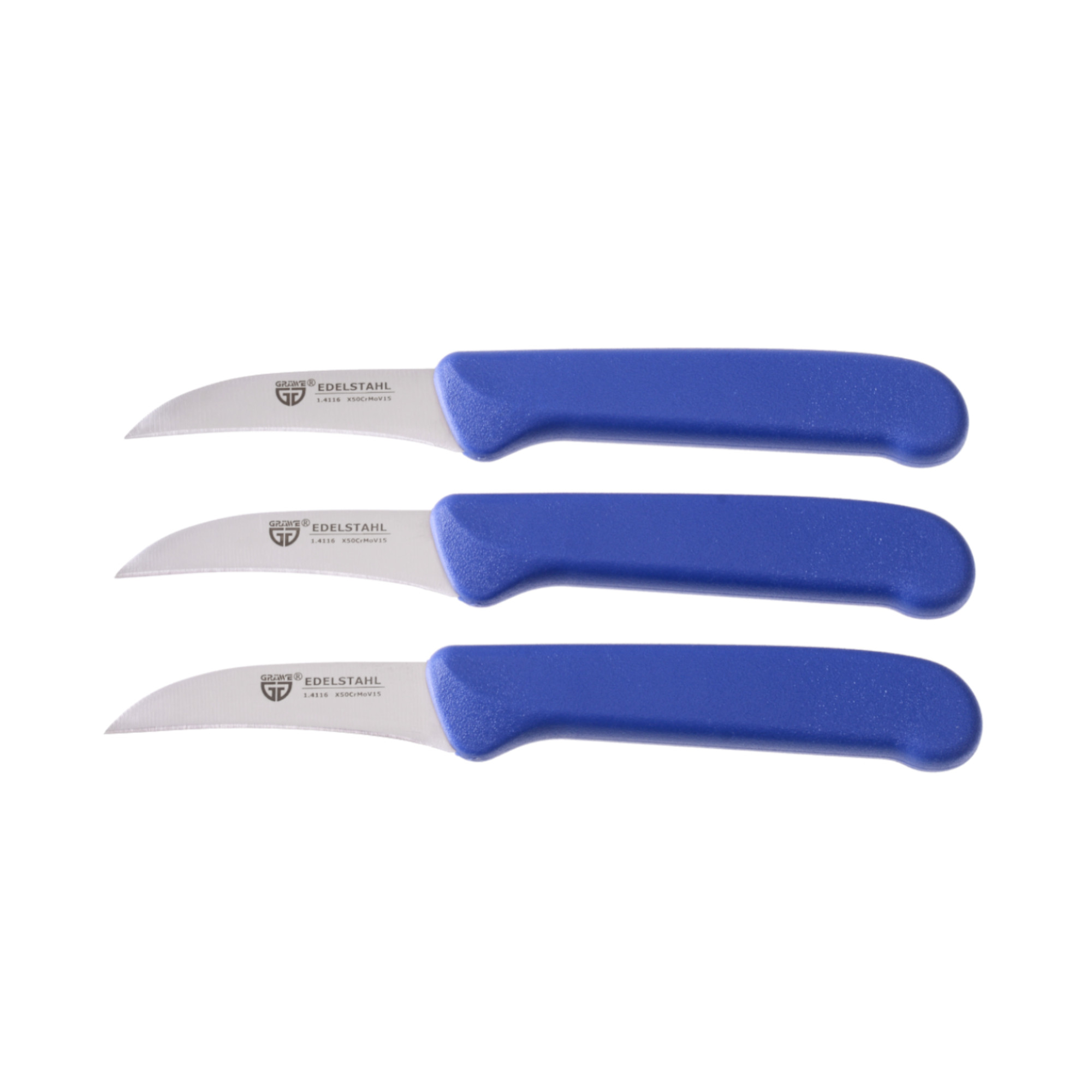 Küchenmesser 3 Stück, Edelstahl blau