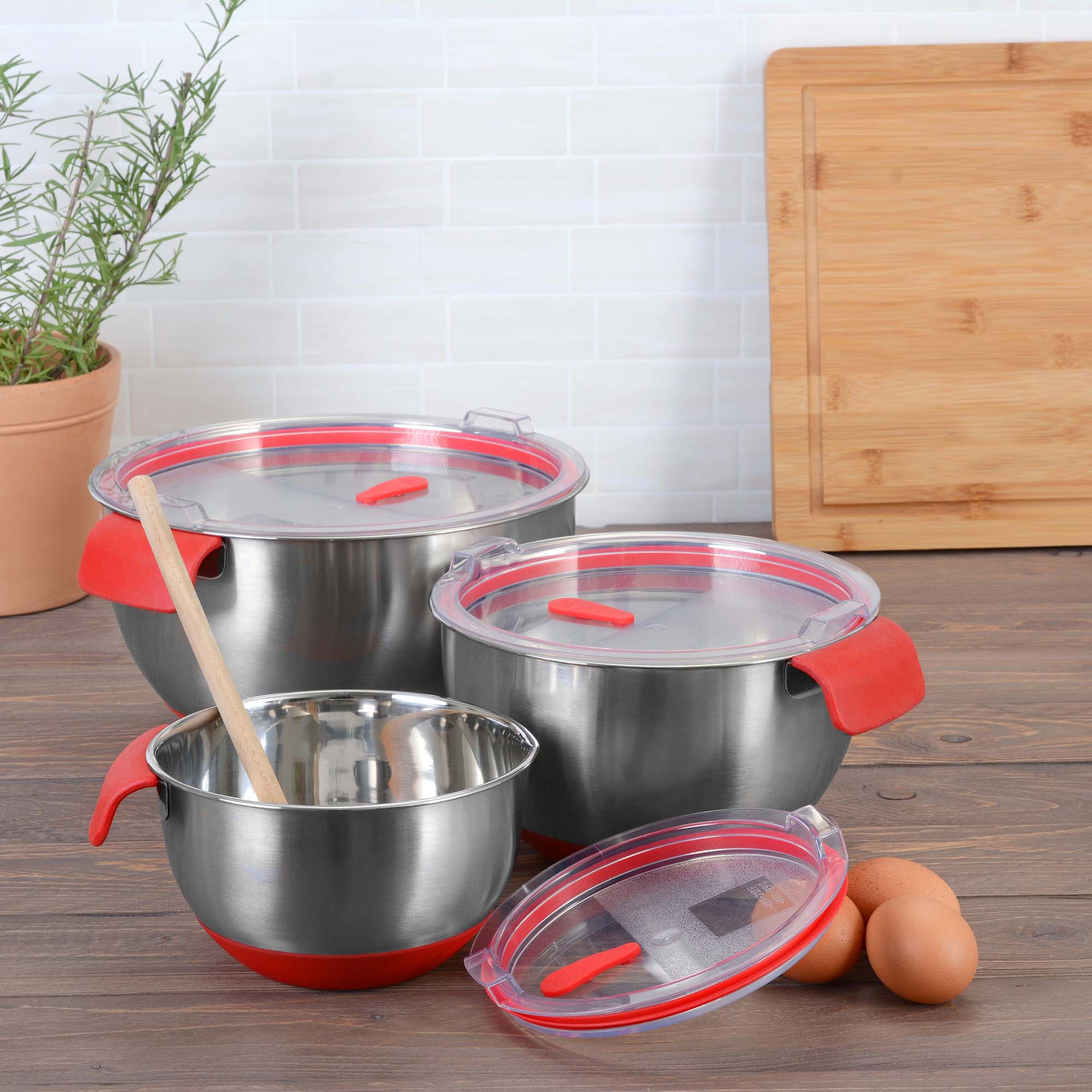 Rührschüssel Set, 3-teilig, Edelstahl