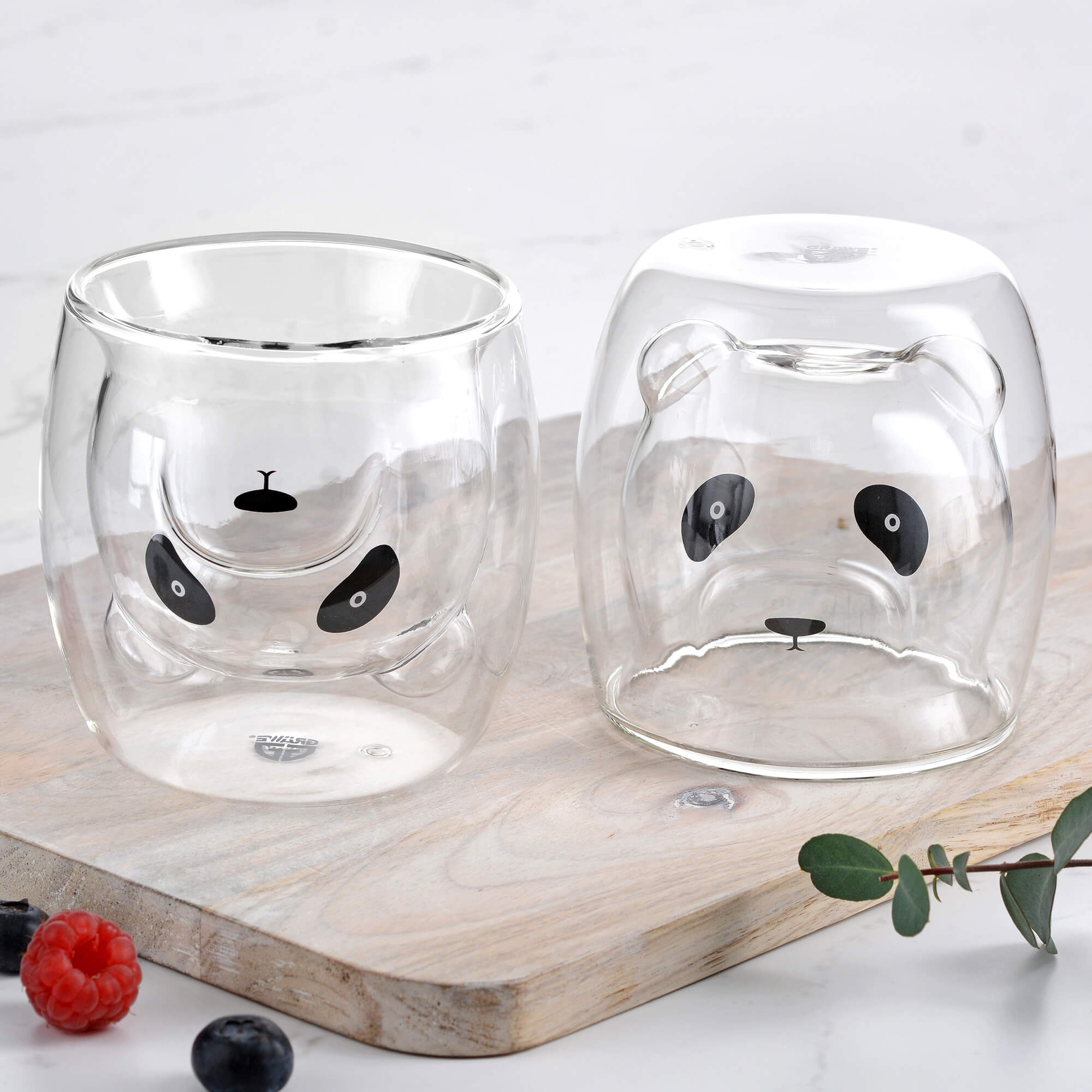 GRÄWE Doppelwandige-Thermogläser, 245ml, 2er Set, Motiv Panda