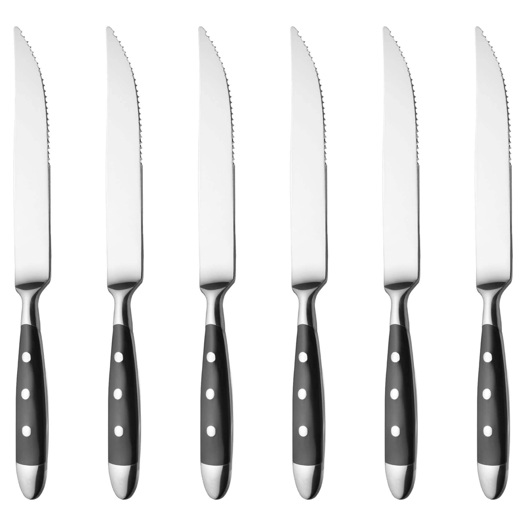 Steakmesser 6 Stück, geschmiedet, schwarz, Serie Nürnberg