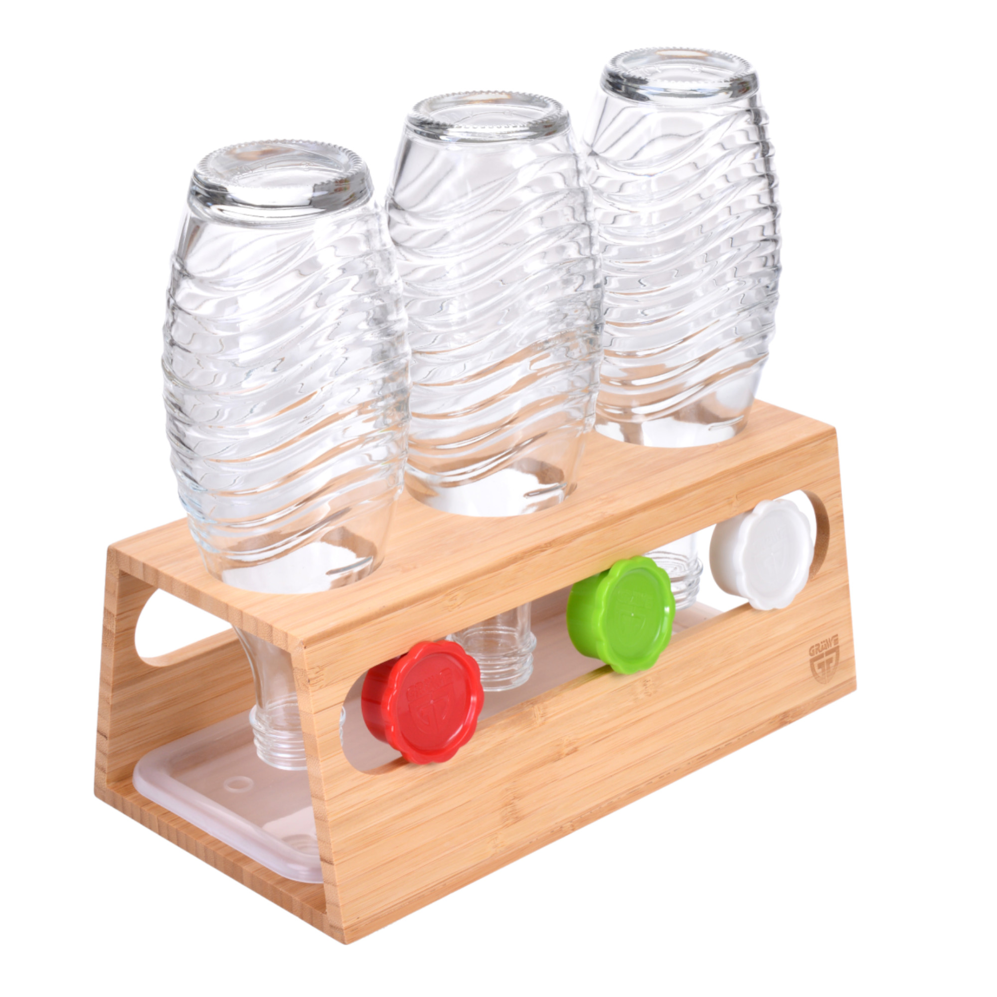Bambus-Flaschenhalter für 3 Sodastreamflaschen