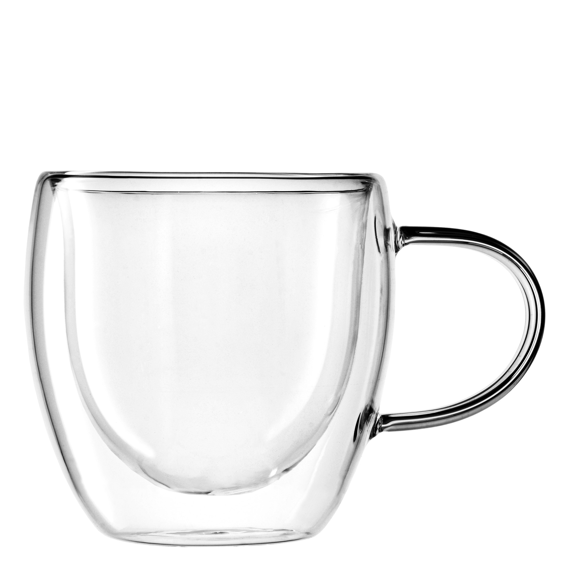 GRÄWE Doppelwandige Cappuccino-Thermogläser mit Henkel, 250 ml, 2er Set