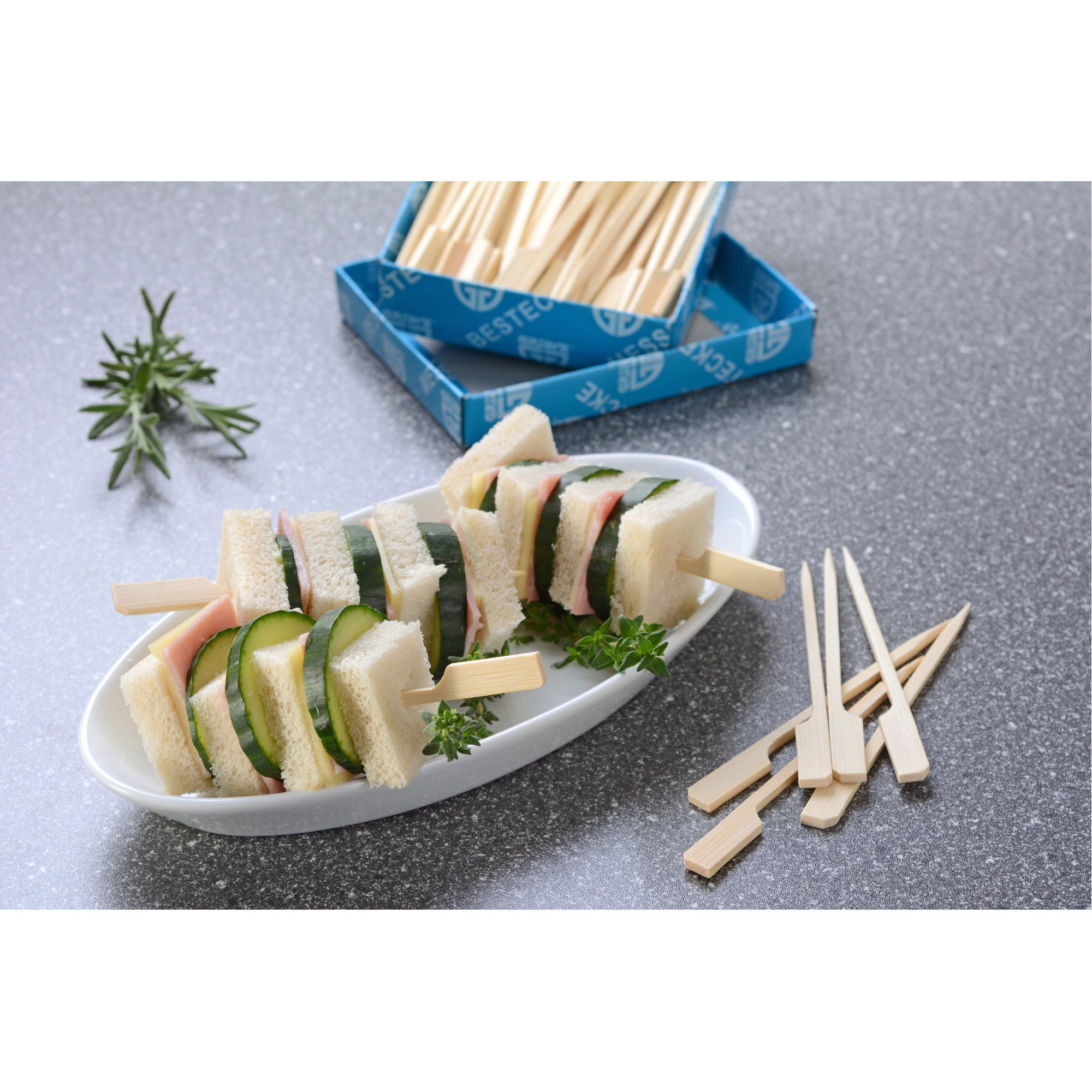 Spieße Finger-Food-Stick 100 Stück Bambus