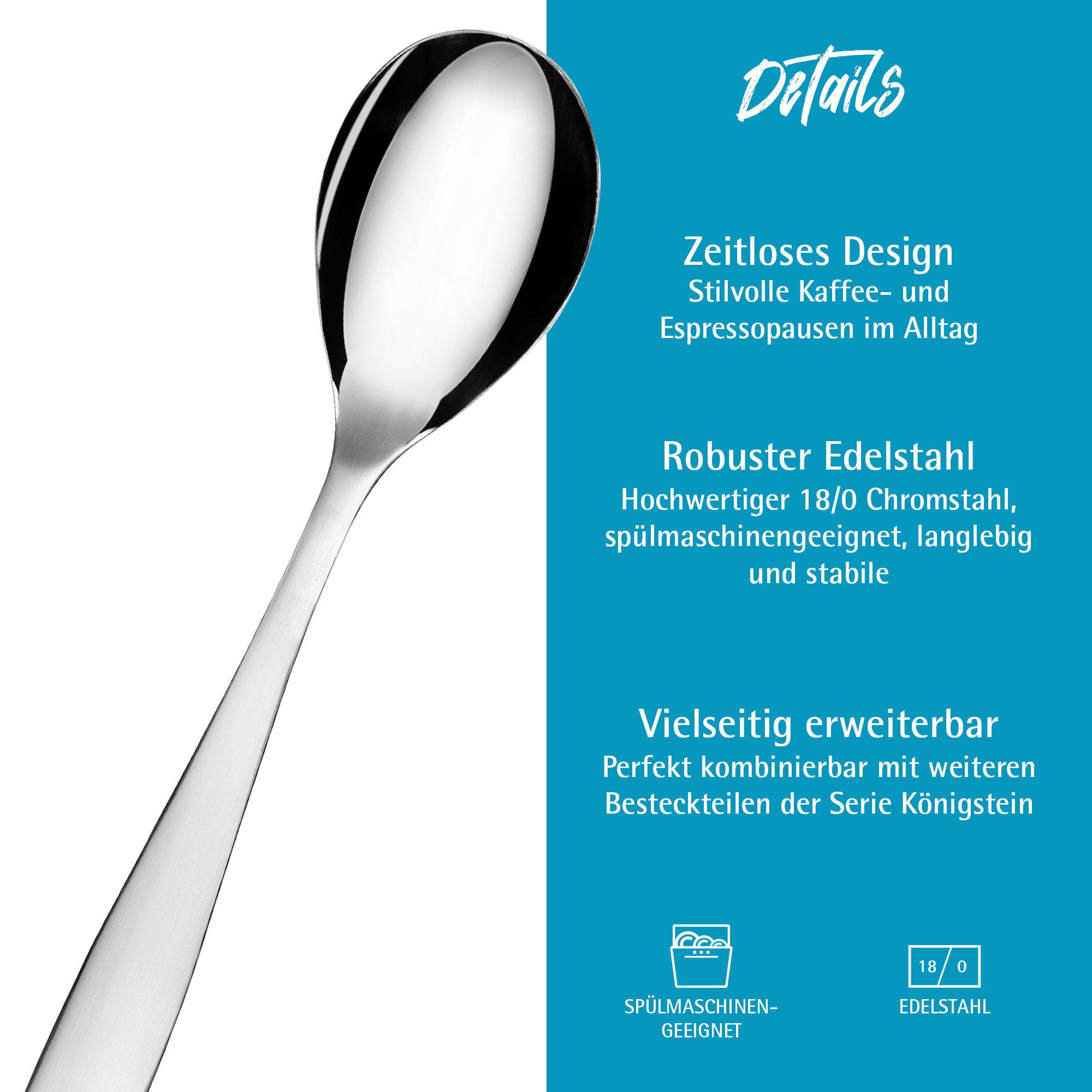 Espressolöffel Königstein,24-teilig, Edelstahl