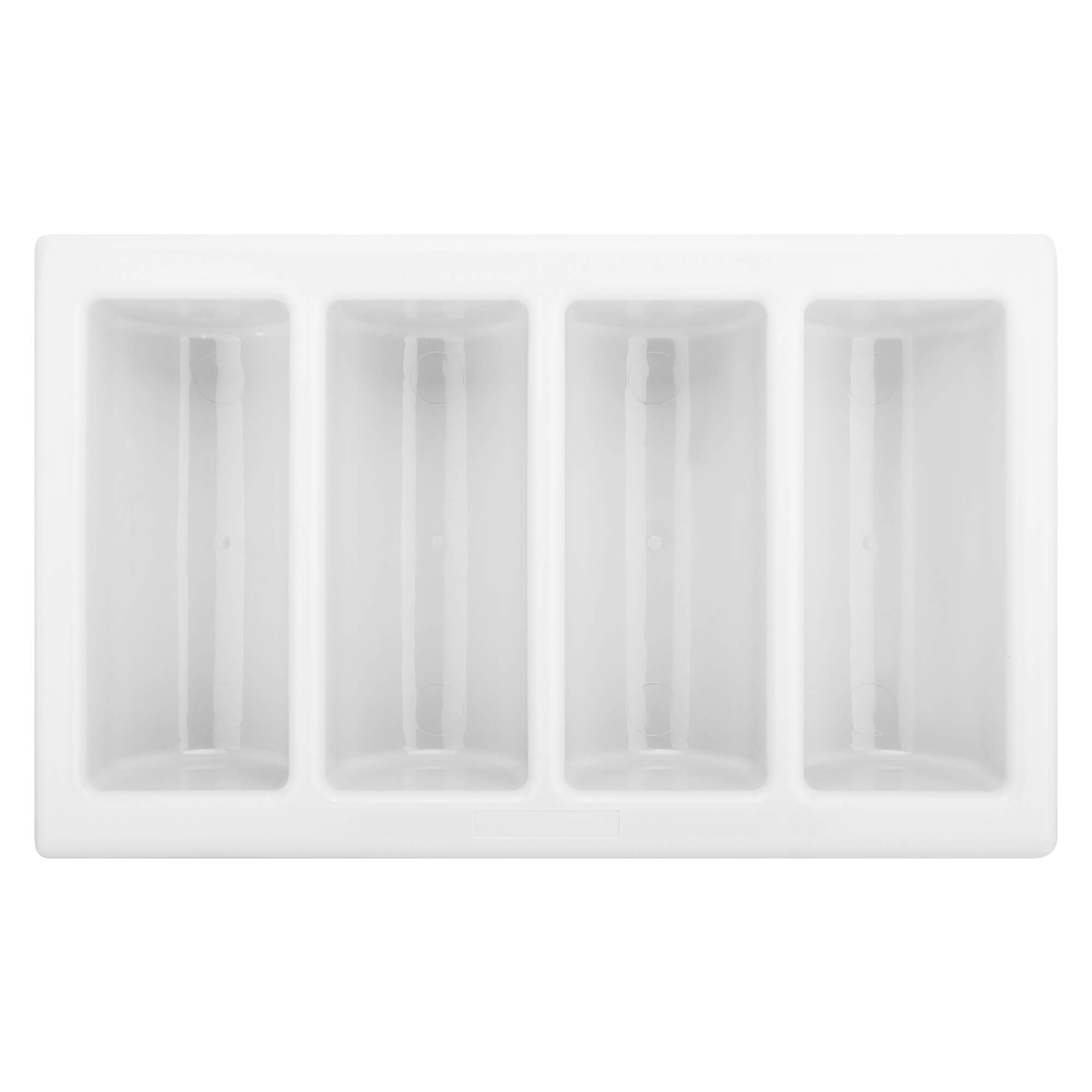 Besteckkasten Gastro, 4 Fächer, Kunststoff, Weiß