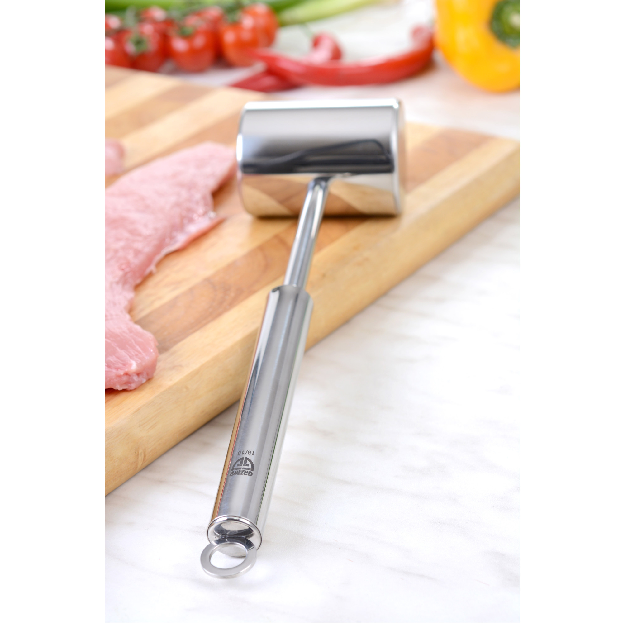 Fleischhammer Edelstahl 18/10 mit zwei Bearbeitungsflächen