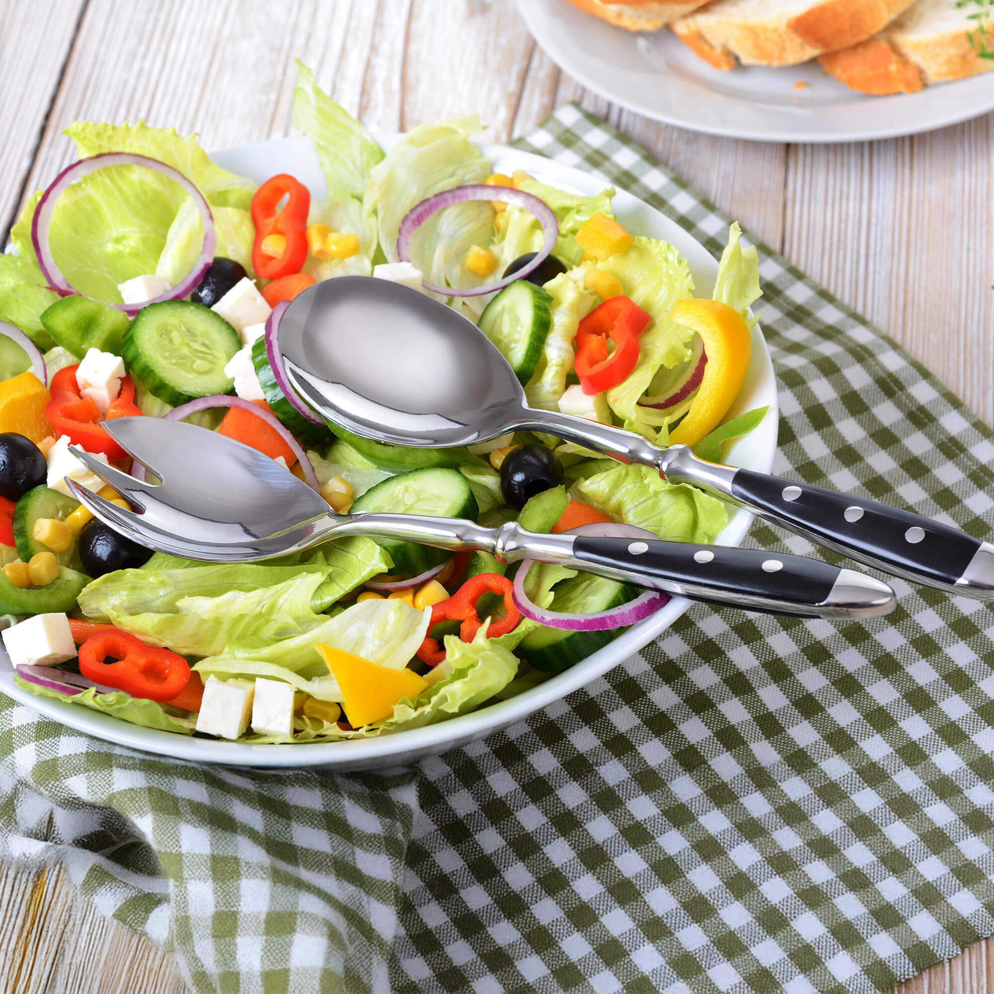 Salatbesteck 2-tlg., geschmiedet, Serie NÜRNBERG schwarz