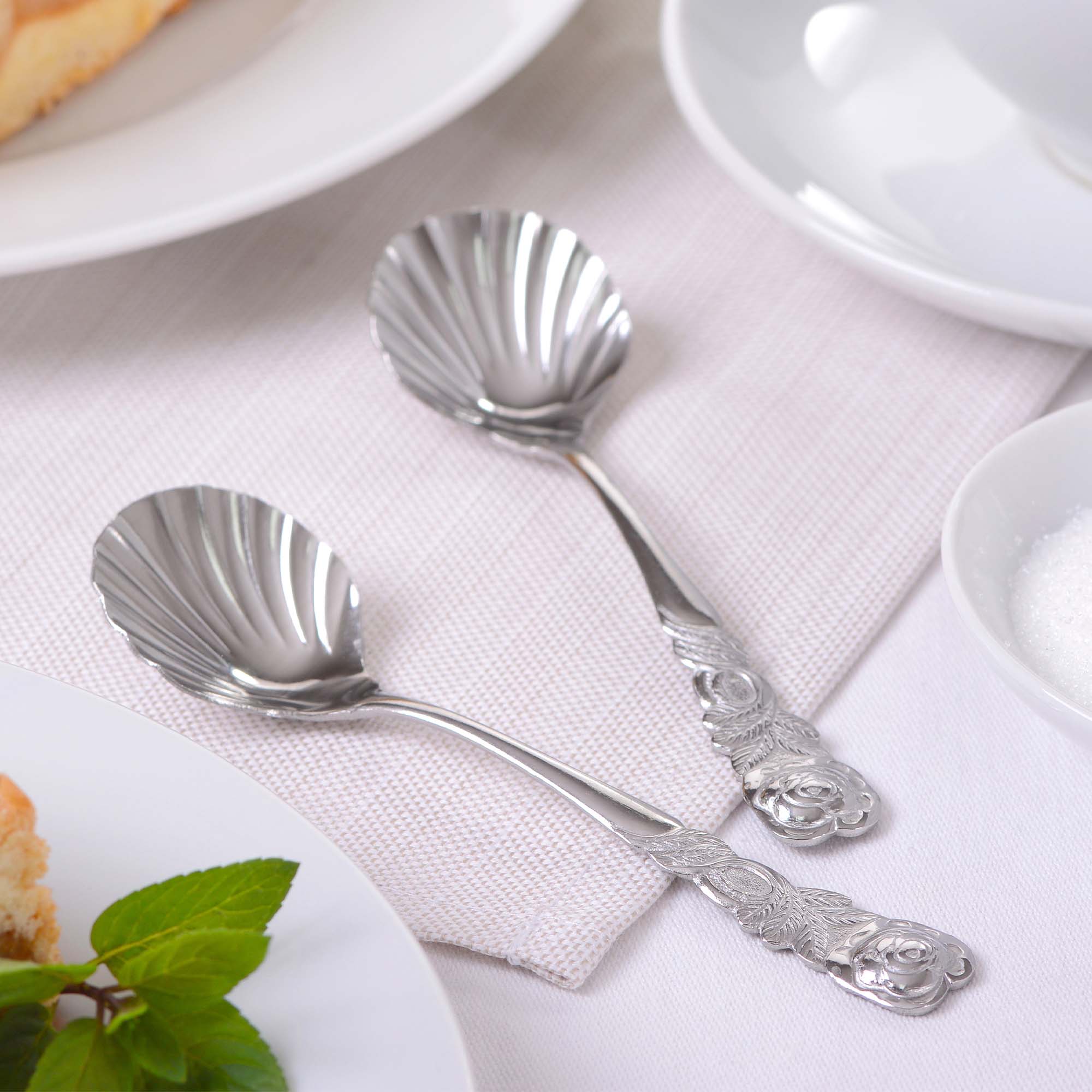 Zuckerlöffel 2er Set, Rosendekor