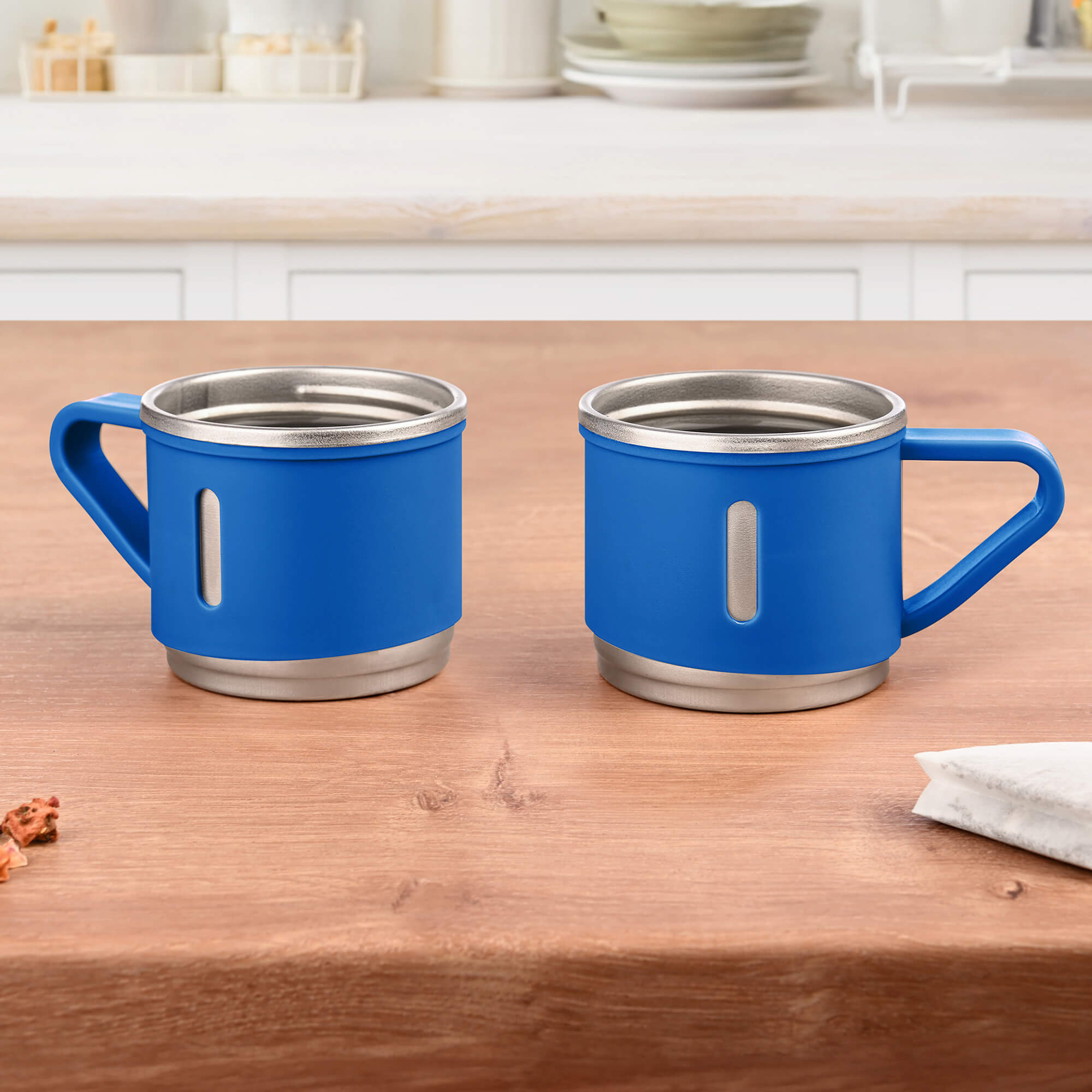 Kaffee/Espresso Becher, 2-teilig, dunkelblau, matt, 150 ml
