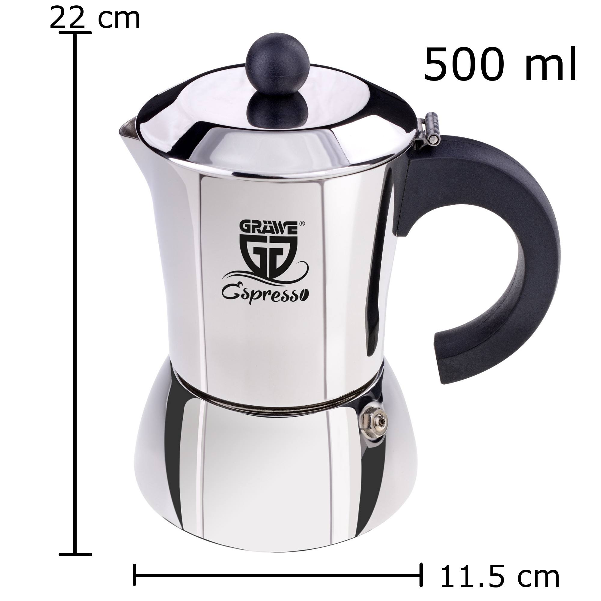 Espressokocher 10 Tassen Edelstahl