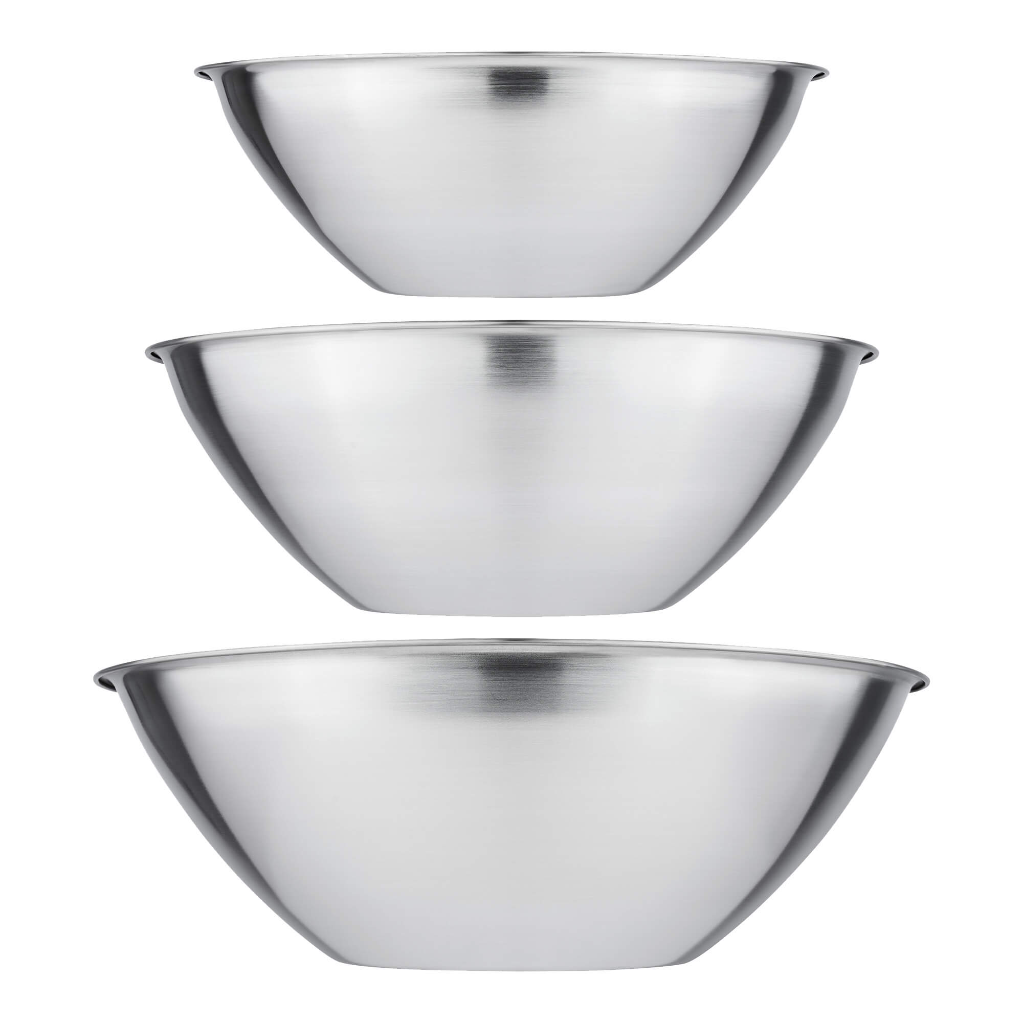 Schüssel-Set Edelstahl 3-tlg. 19, 22, 25 cm