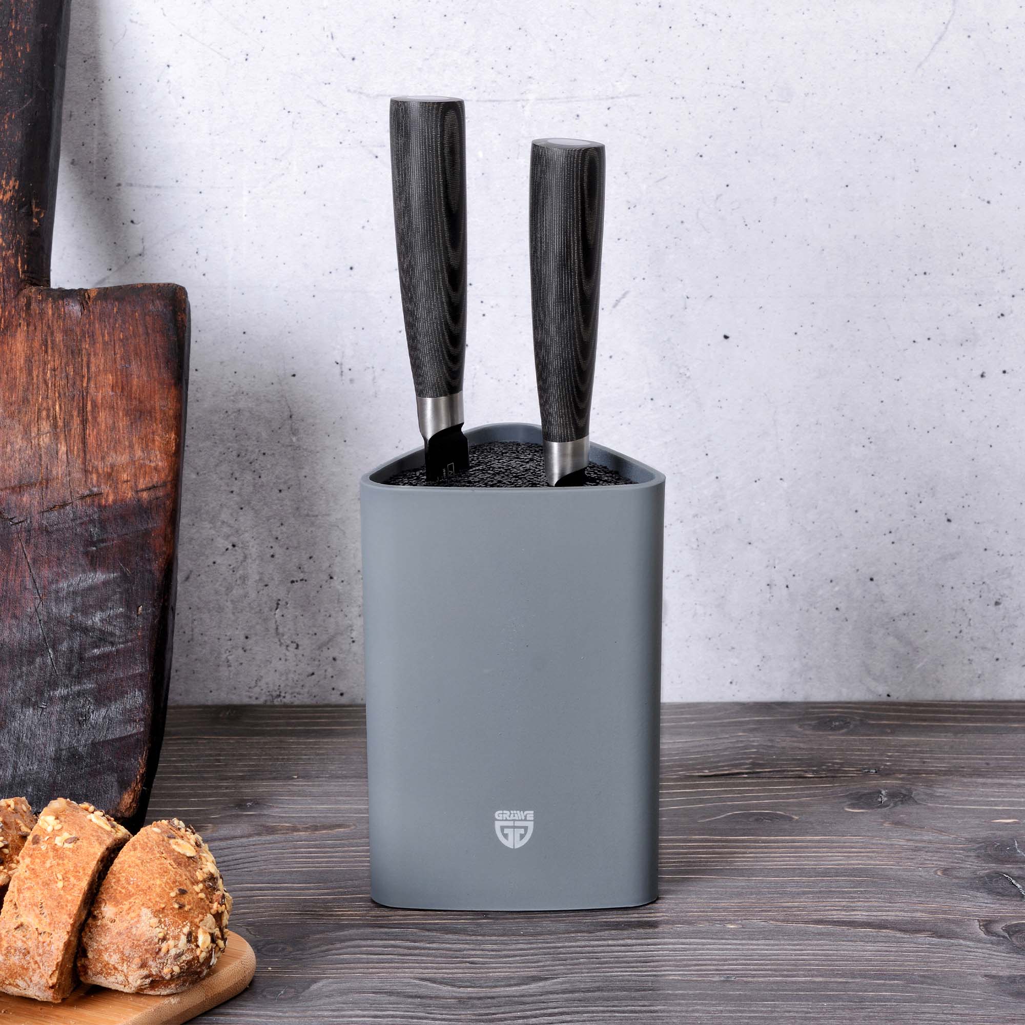 Messerblock klein universal grau