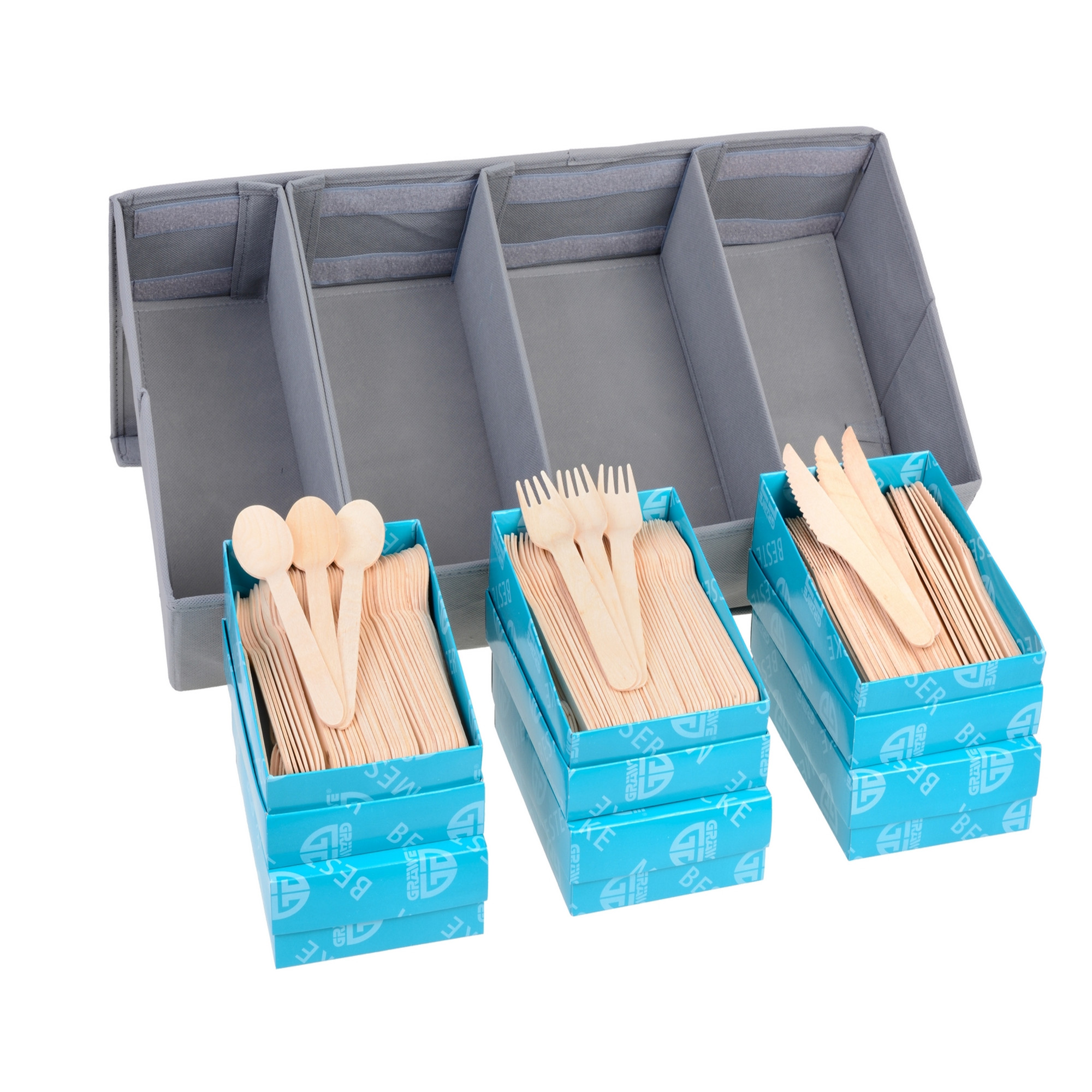 Holz-Besteck Set mit Besteckbox