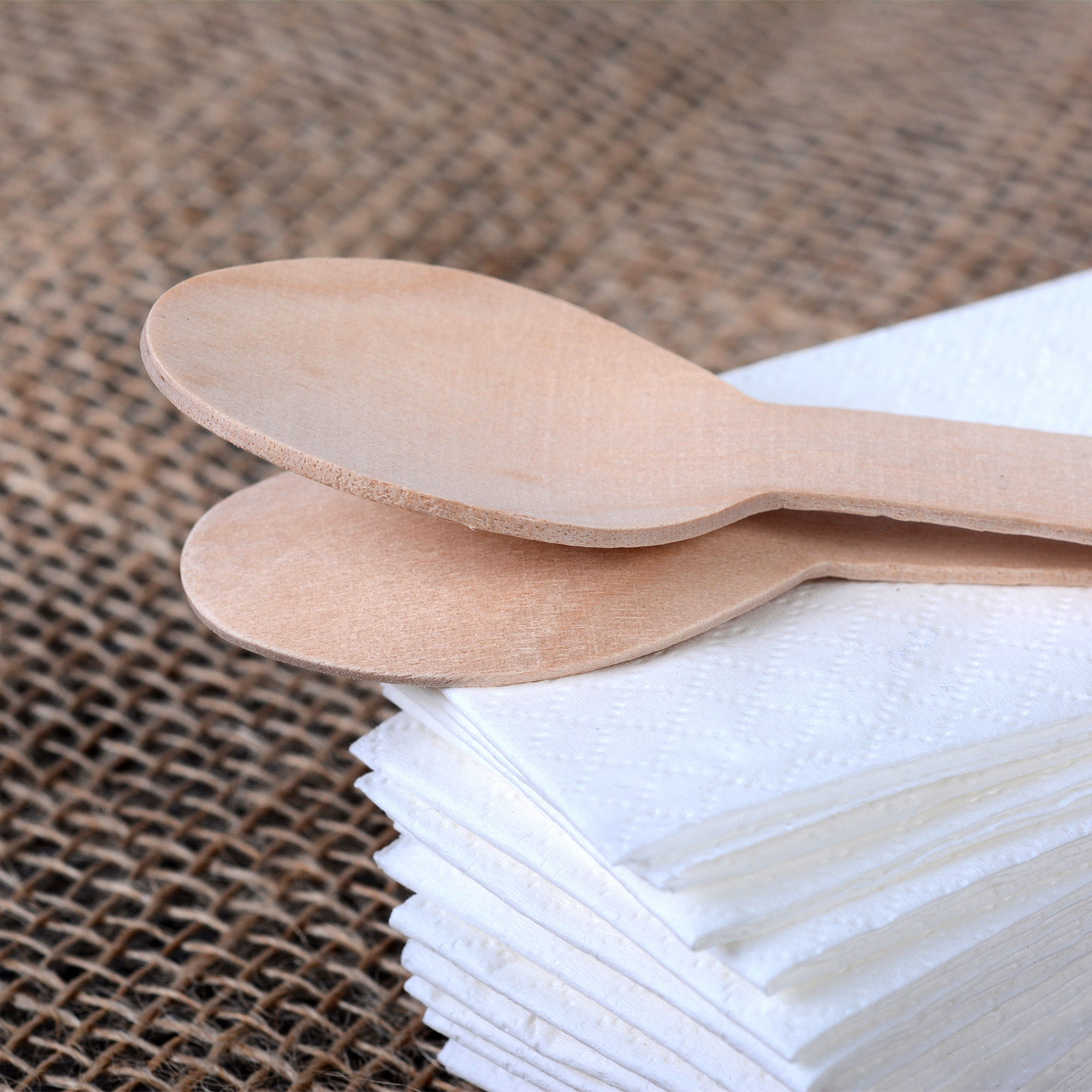 Holzlöffel mit Serviette 25-tlg. Set