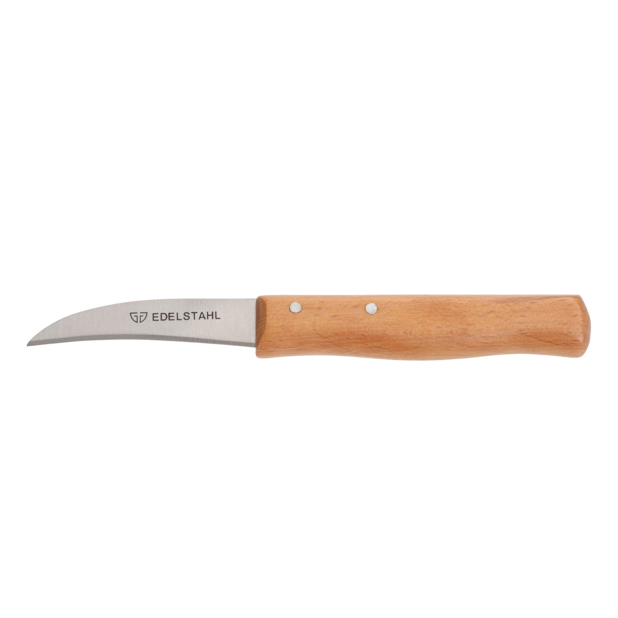 2er Schälmesser m. Holzgriff, gebogen