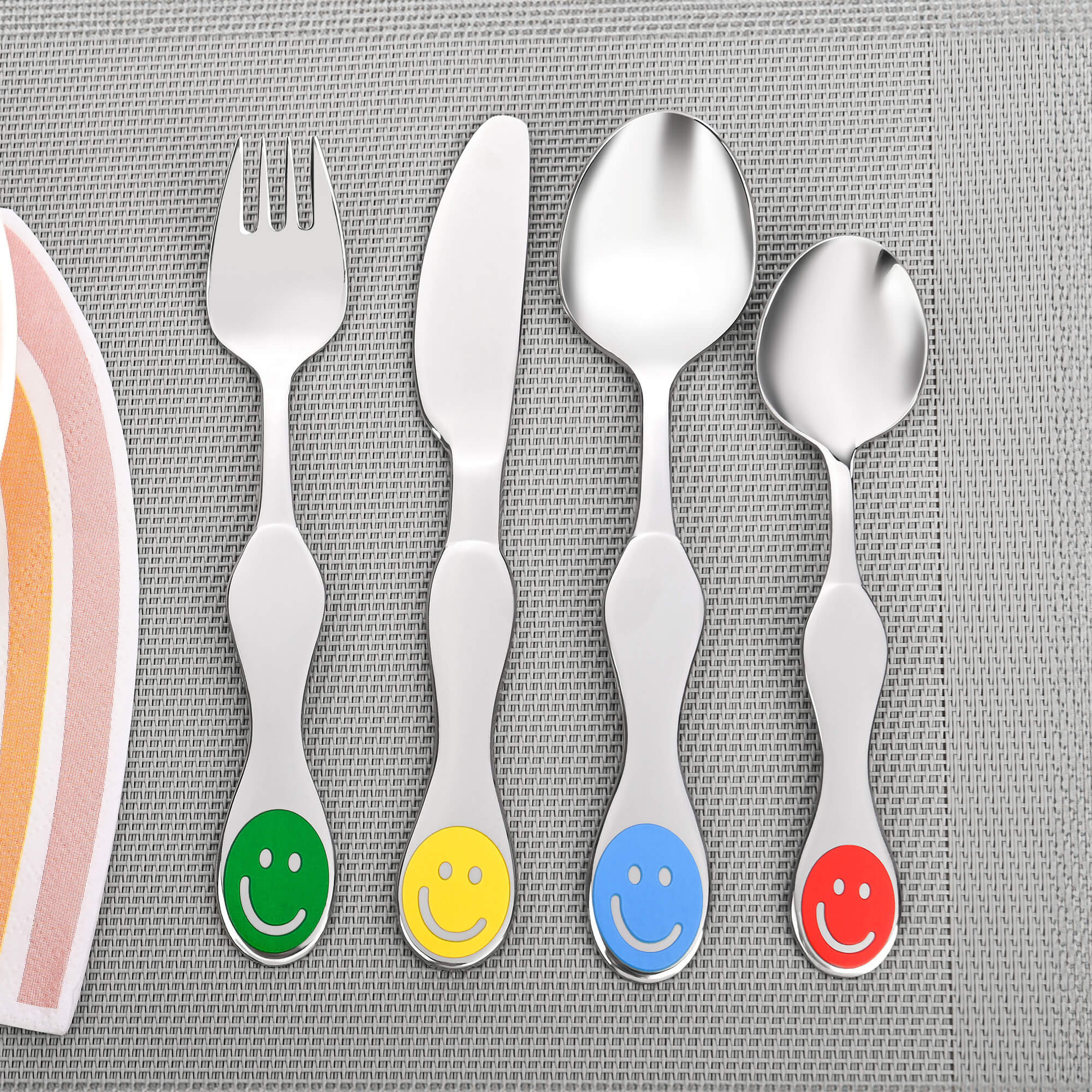Kinderbesteck 4-teilig SMILE