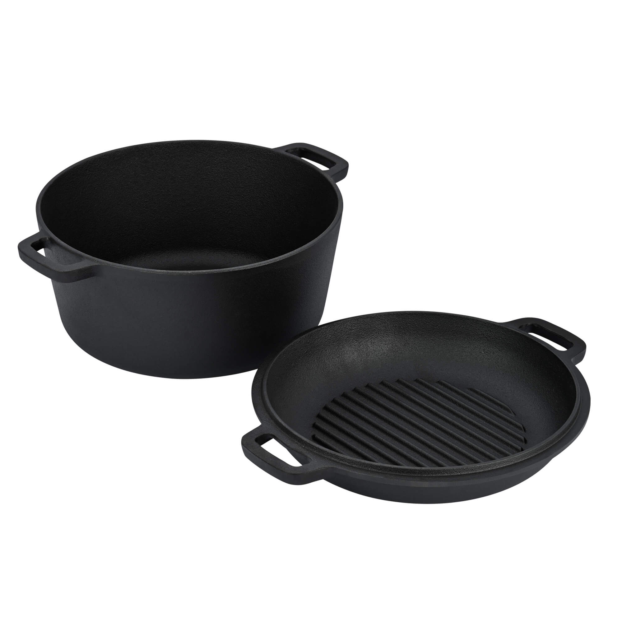 Dutch Oven CI 350, Ø 26 cm, 2-in-1 Brat- und Kochtopf, Gusseisen, 5QT, 4,7 Liter