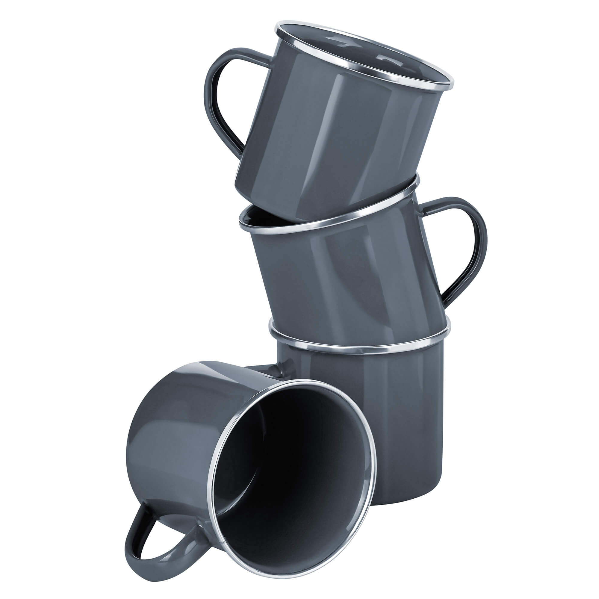 Tasse, Serie Emaille Element, 4 Stück, Grau