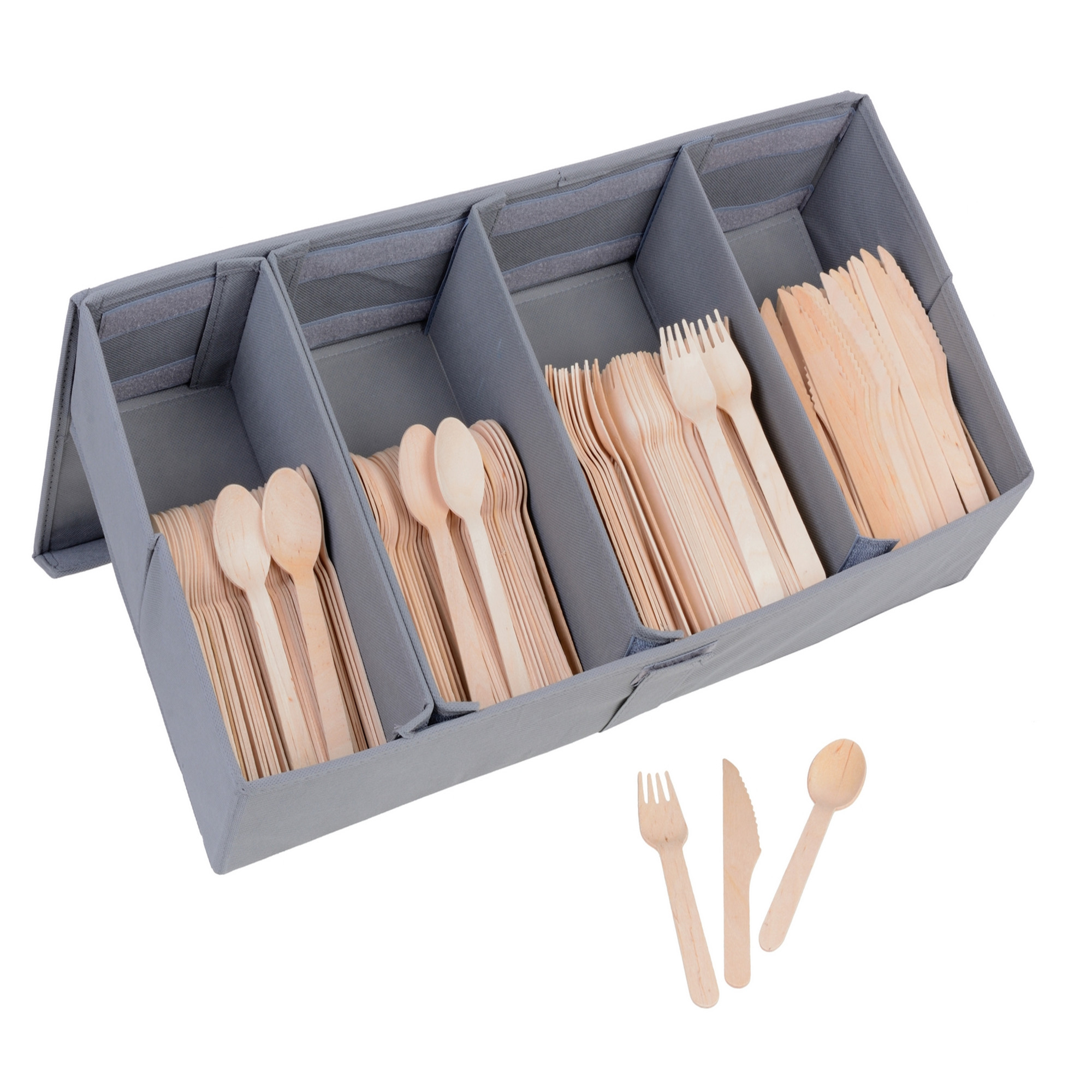 Holz-Besteck Set mit Besteckbox