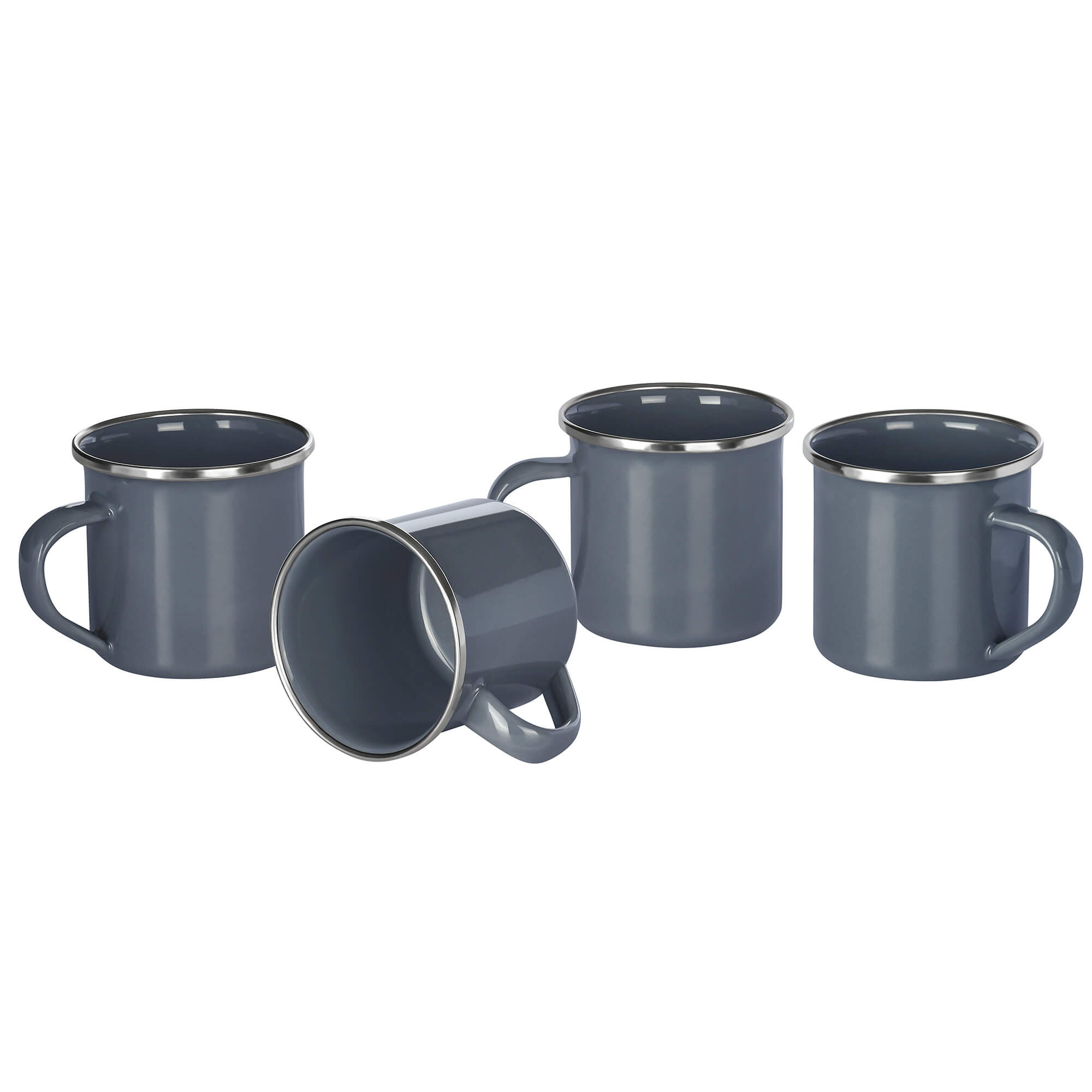 Espressotasse, Serie Emaille Element, 4 Stück, Grau
