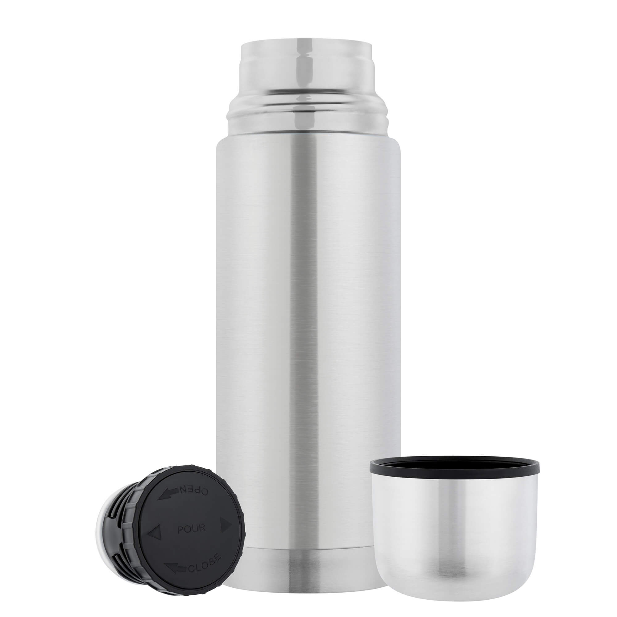 Isolierflasche 350 ml Edelstahl silber