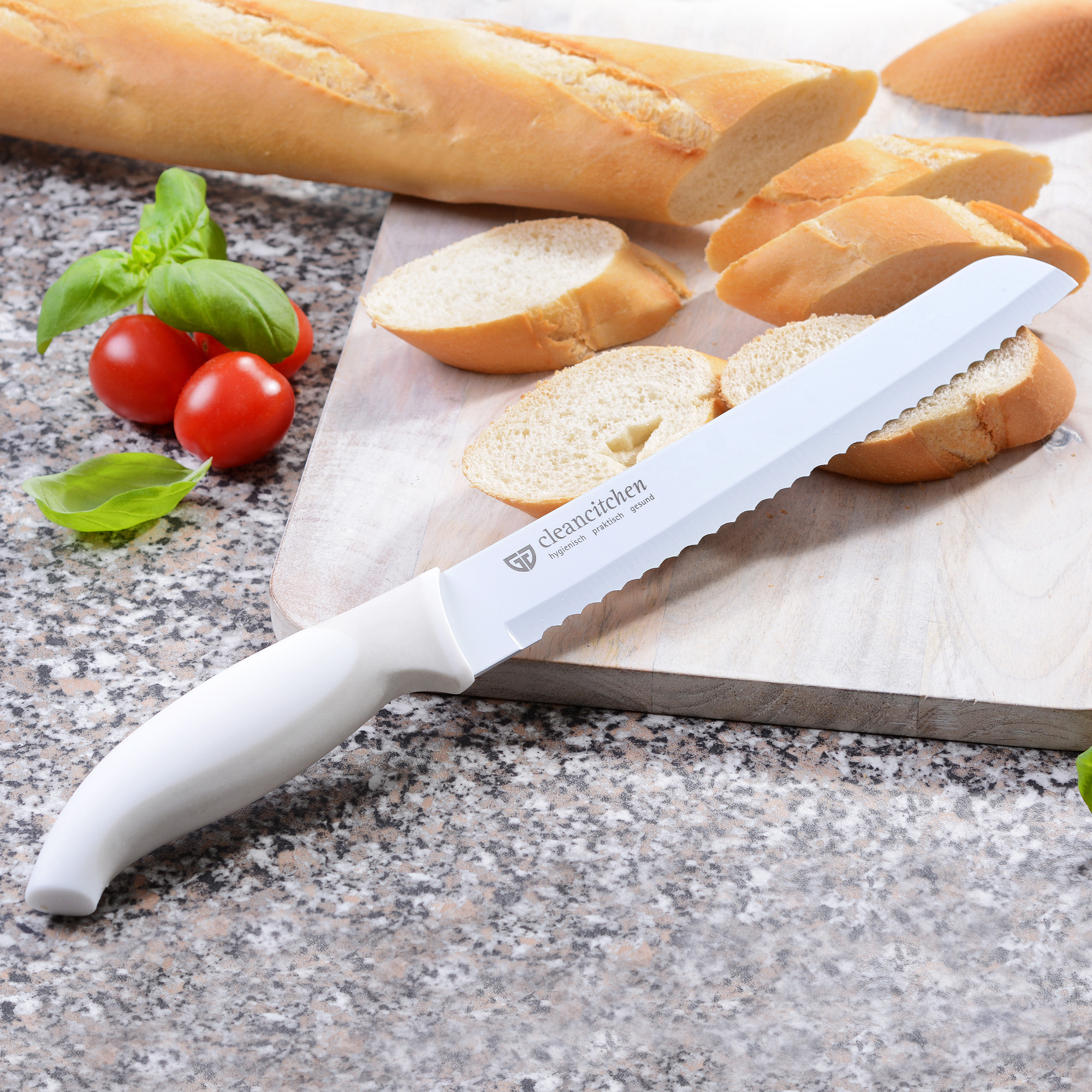 Brotmesser WEIß, Serie CLEANCITCHEN