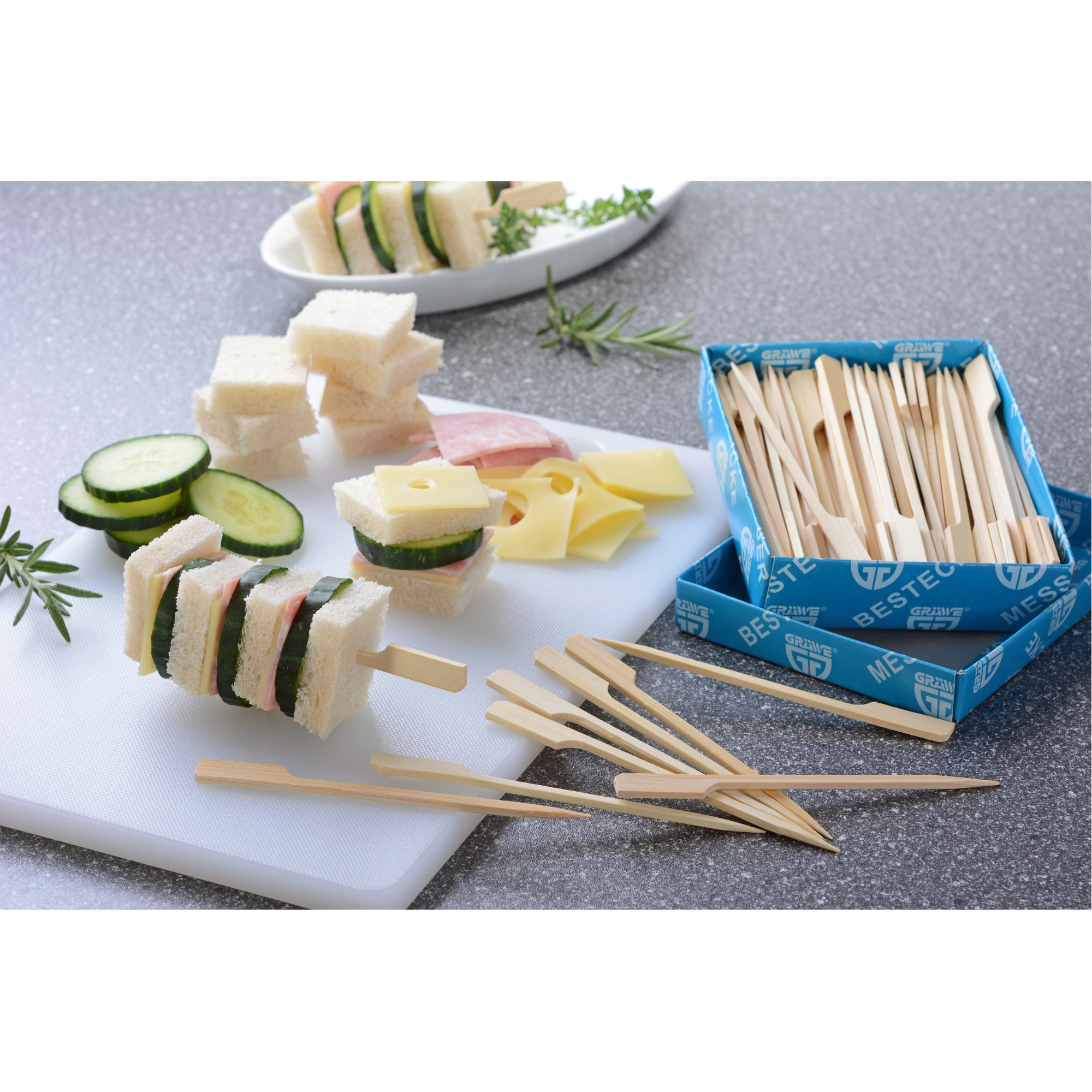 Spieße Finger-Food-Stick 100 Stück Bambus