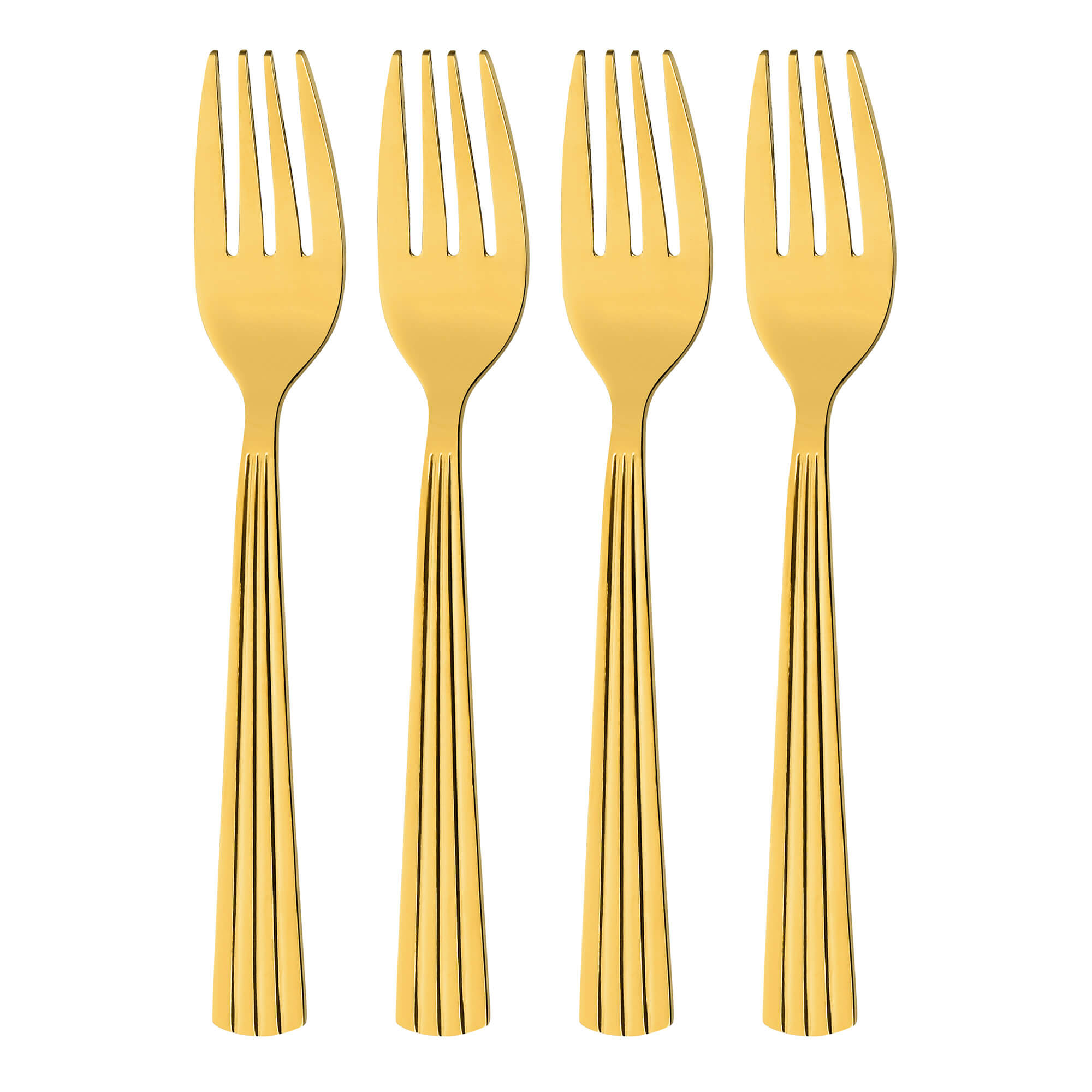Kuchengabeln, Serie Athen, 4-teilig, gold, Edelstahl