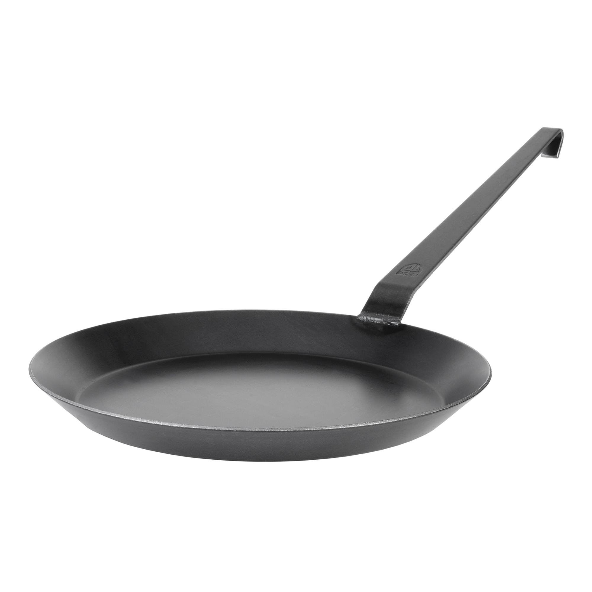Eisen-Bratpfanne mit Hakenstiel, 32 cm flach, glatt - 2.Wahl